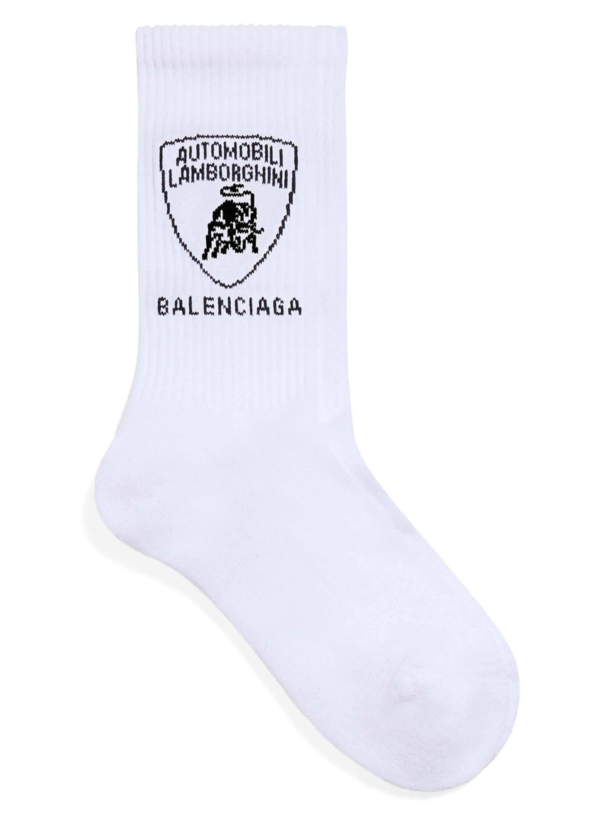 Balenciaga Men's  x Automobili Lamborghini Socks - White Black