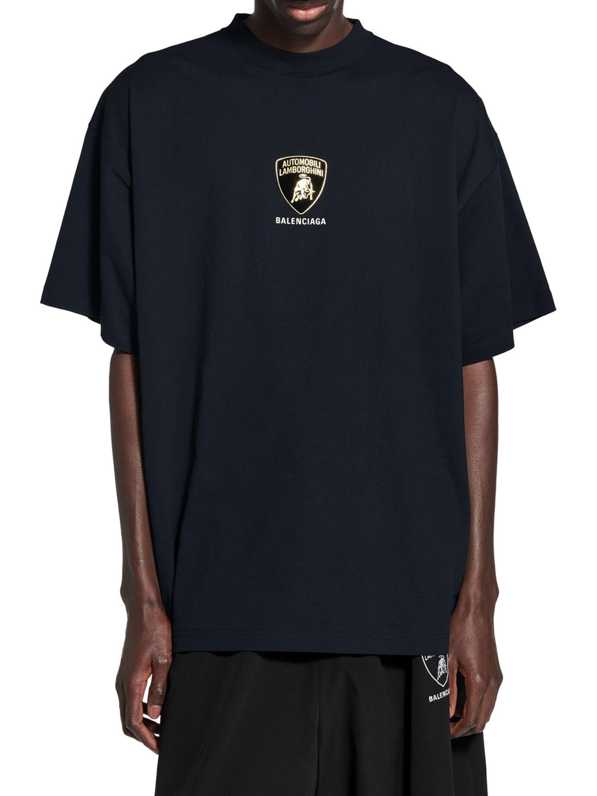 【ルイヴィトン】BALENCIAGA ブラック Tシャツ BALENCIAGA バレンシアガ 19SS 556148 TDV51 ジャパン表記タグ