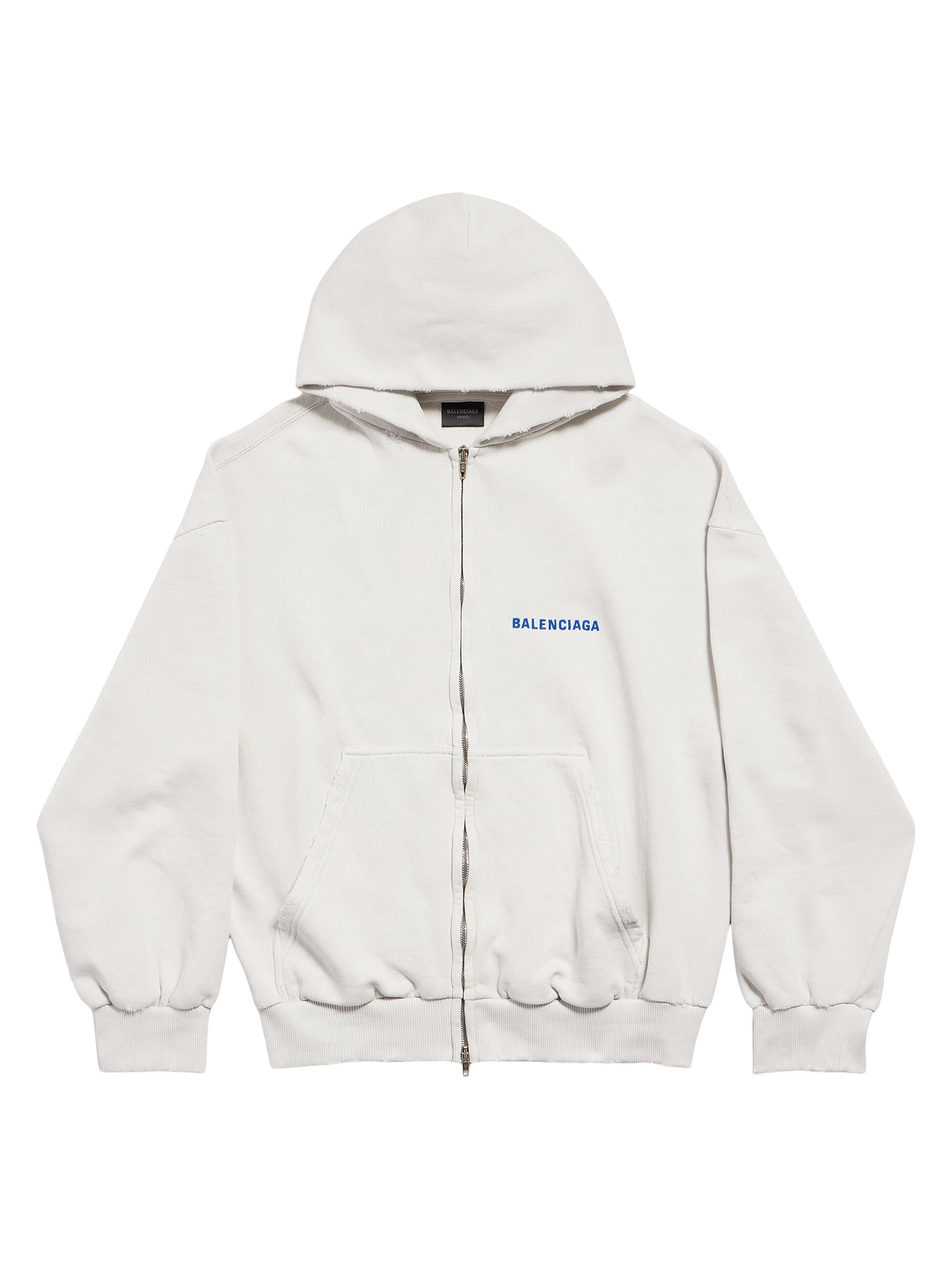 Balenciaga Soccer Paris Zip-Hoodie ホワイト Jungkook Rocks Balenciaga Paris Soccer Zip Up Hoodie in White