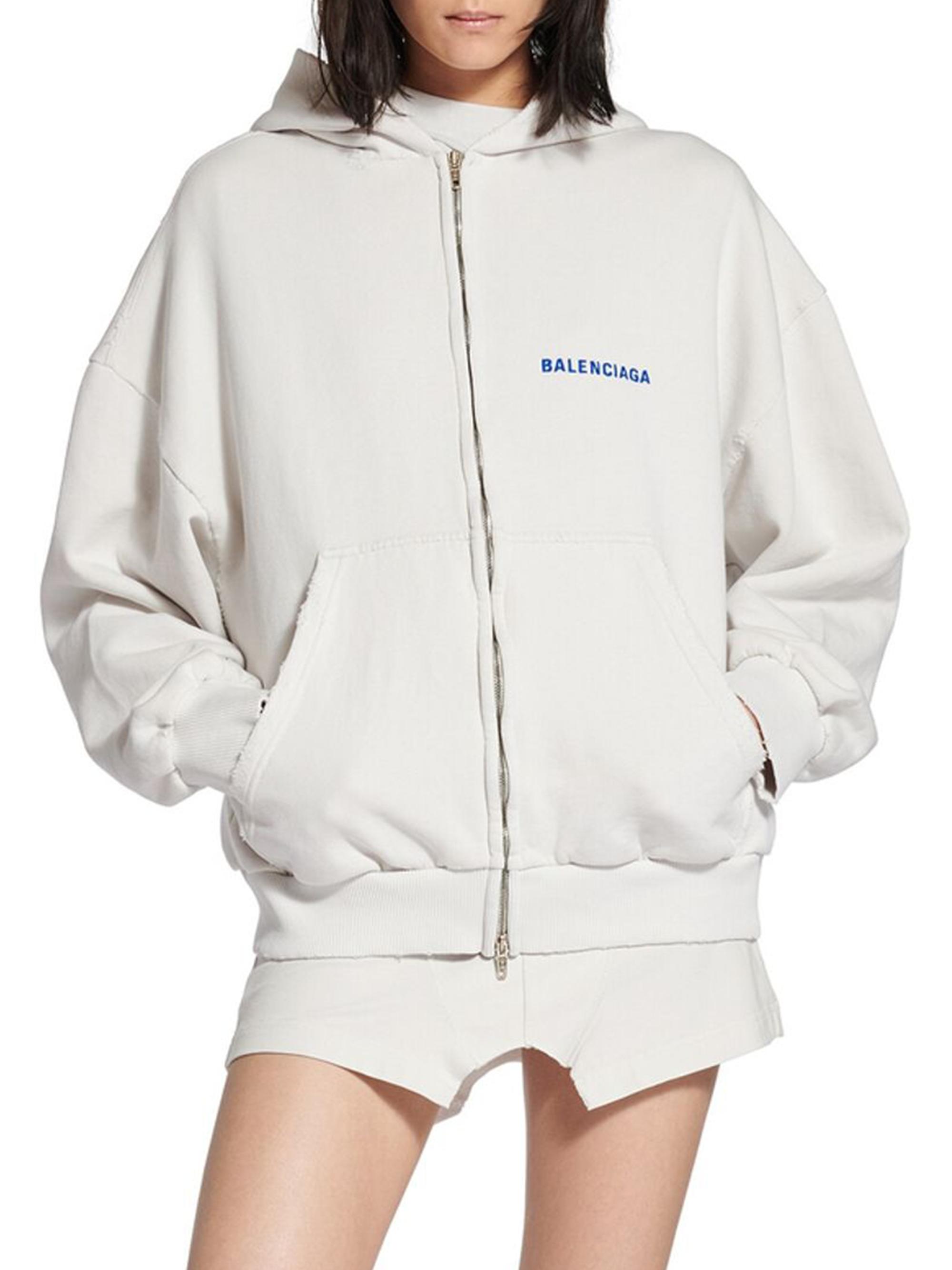 Balenciaga Zip-Up Regular Fit Hoodie | Saks Fifth Avenue