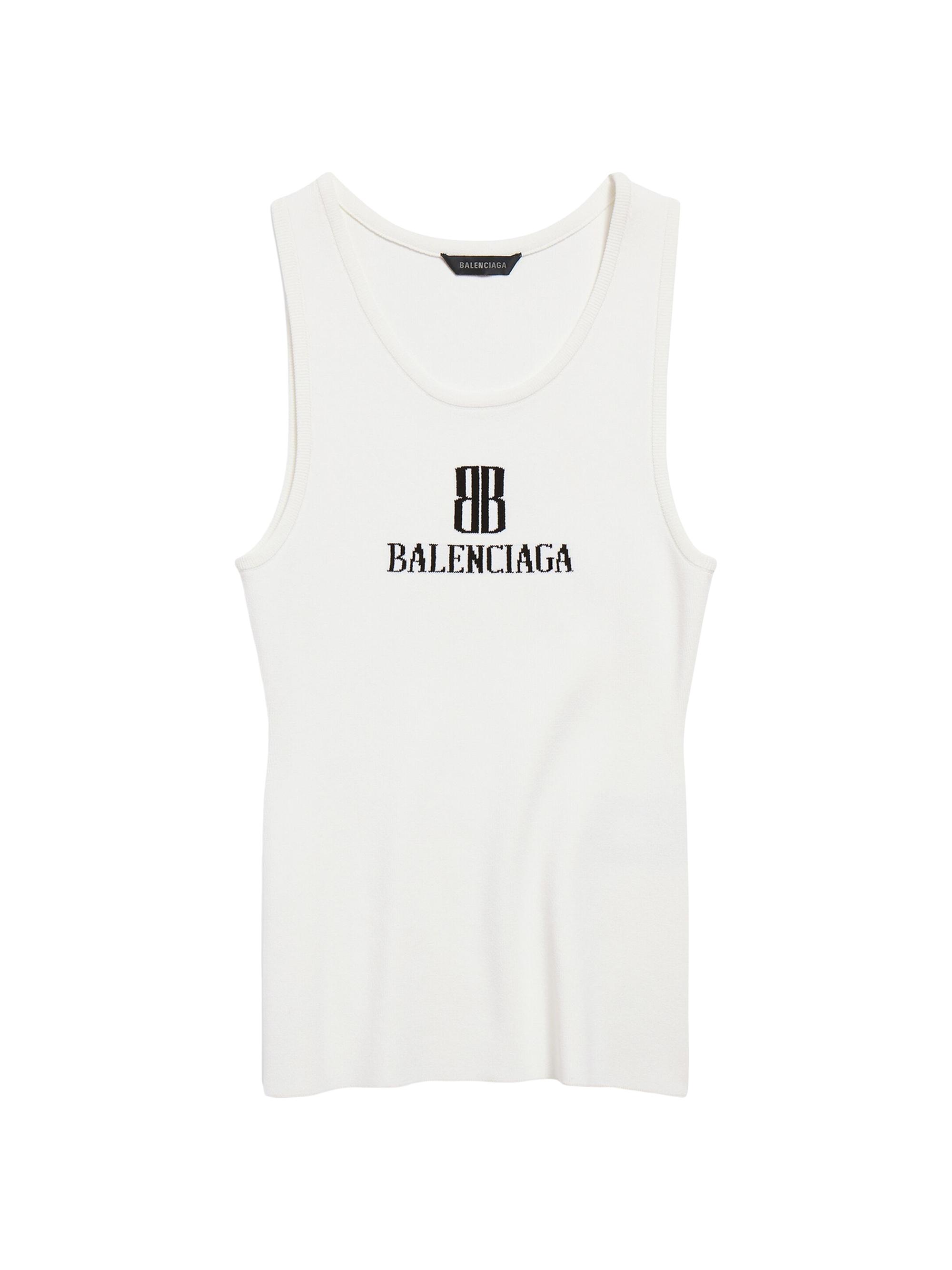 Balenciaga Women's Nano BB Tank Top - White Black