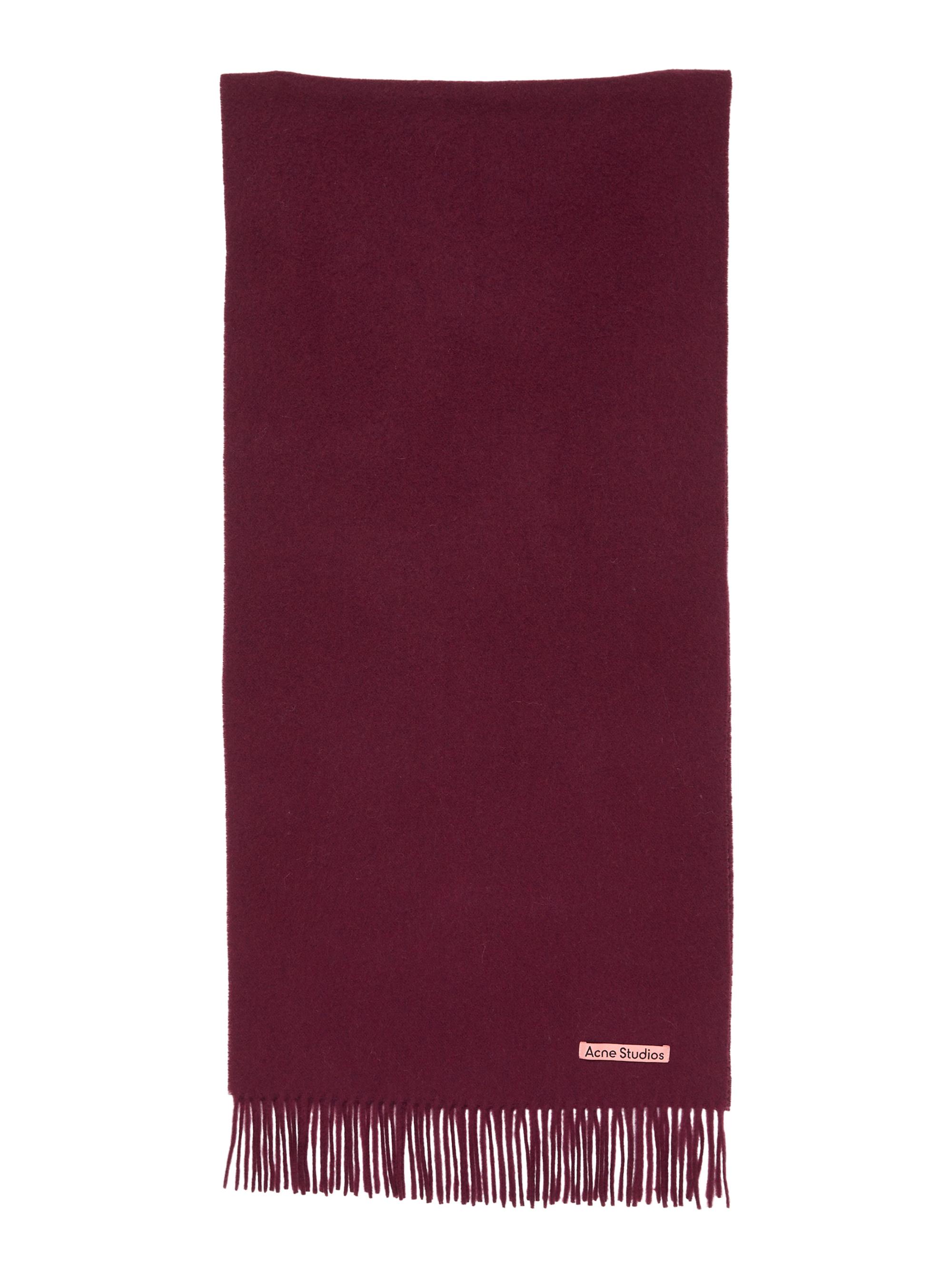Acne Studios Women's Canada Fringed Wool Scarf - Burgundy Melange