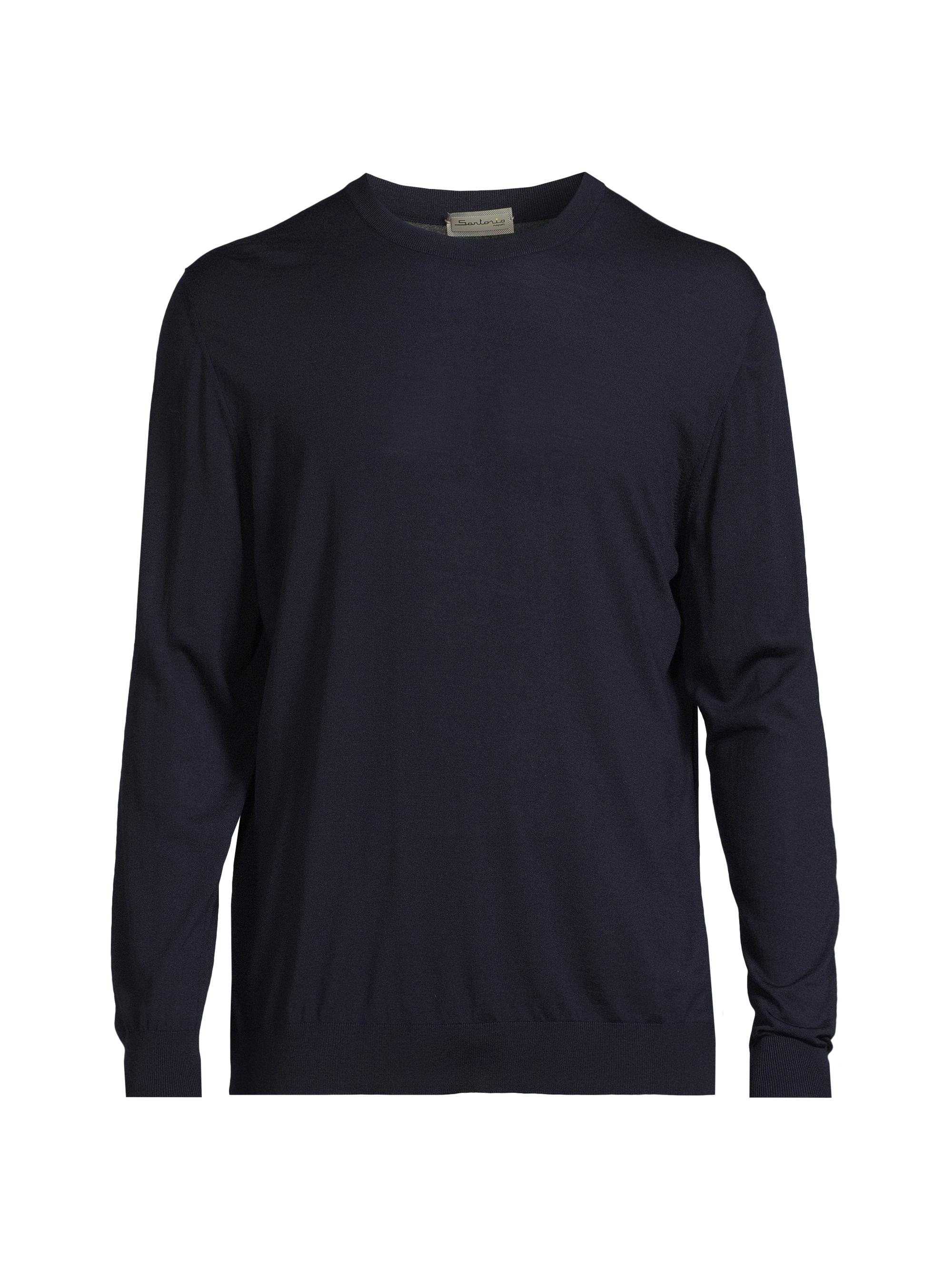 Sartorio Napoli Men's Wool Crewneck Sweater - Dark Blue