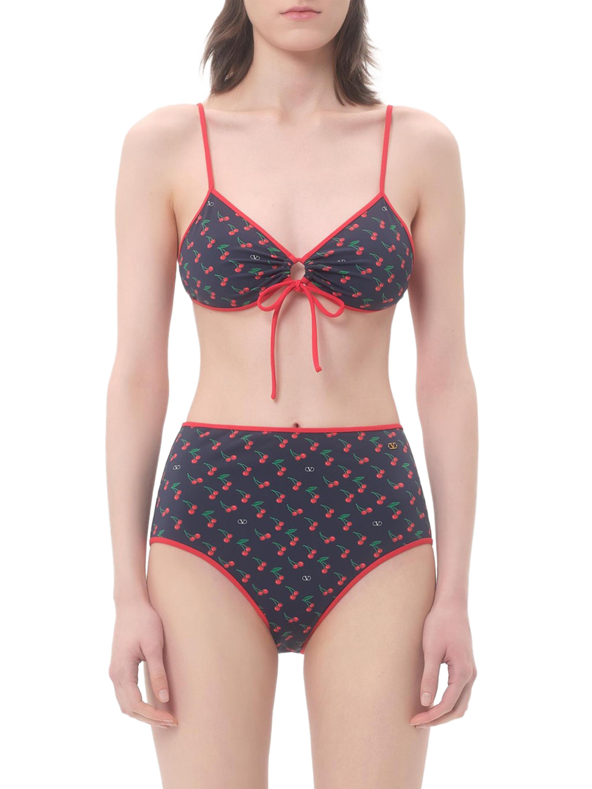 Valentino Garavani Lycra Bikini with Cherryfic Print | Saks Fifth