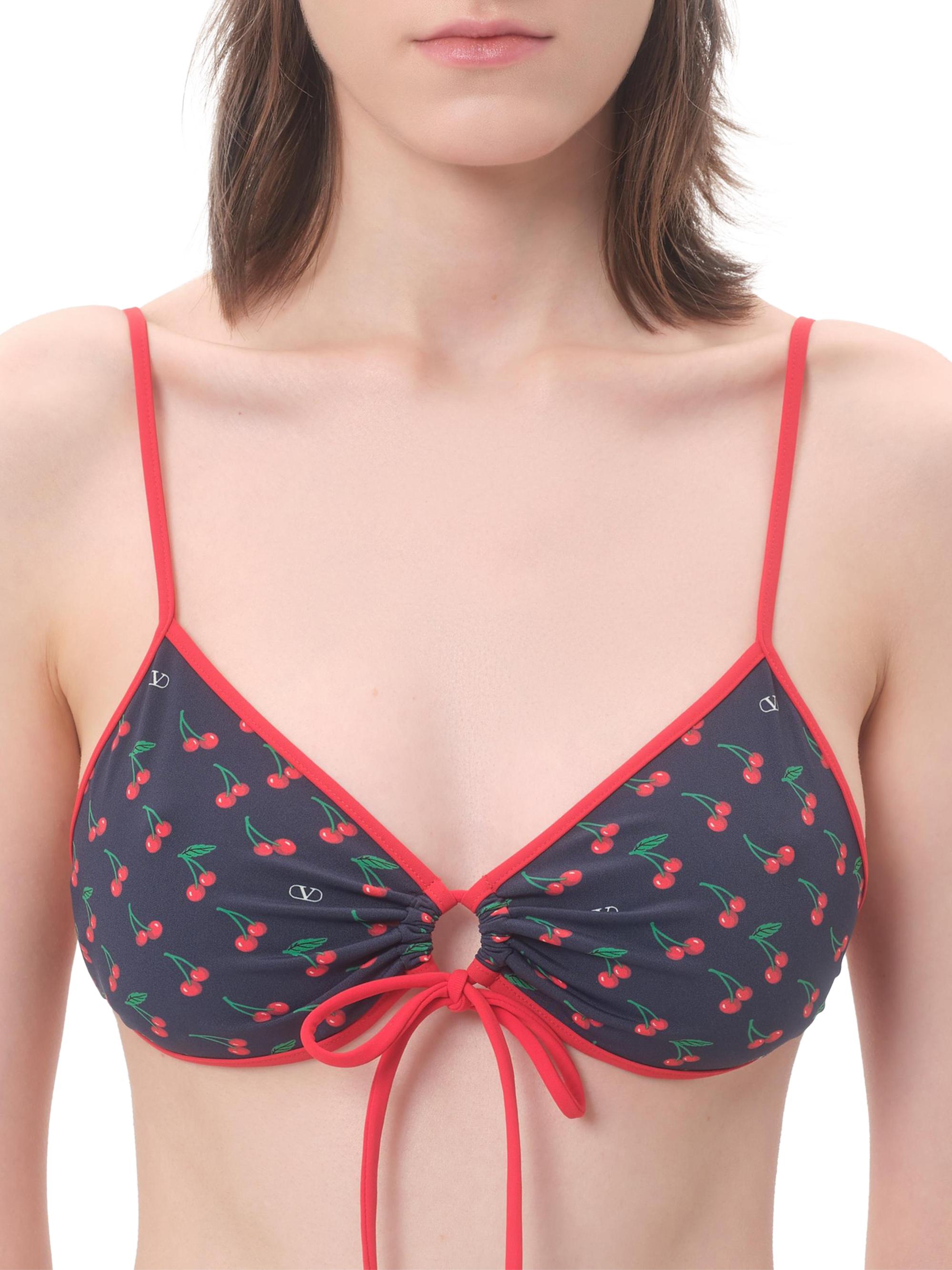 Valentino Garavani Lycra Bikini with Cherryfic Print | Saks Fifth