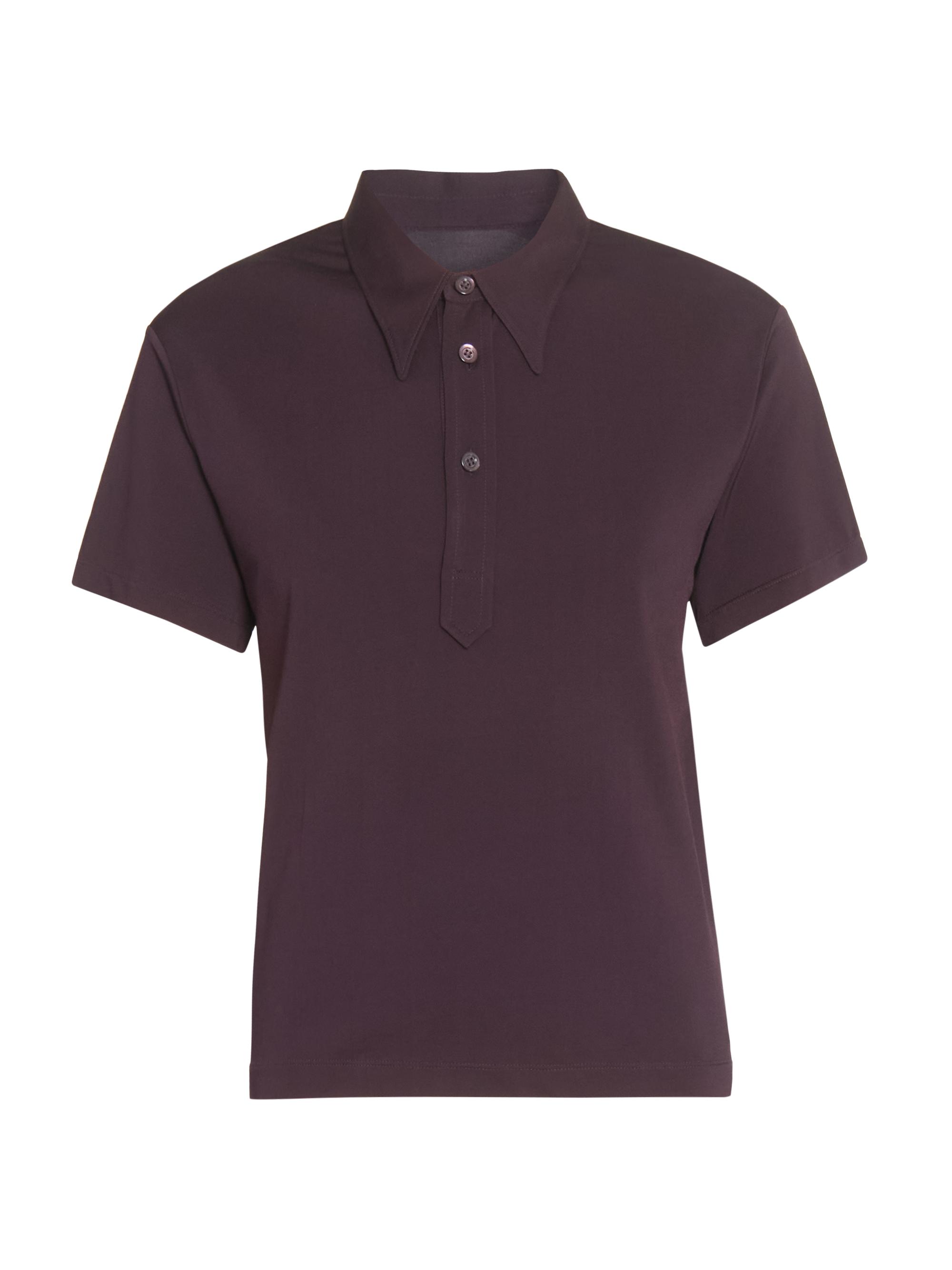 Maison Margiela Women's Point Collar Polo Shirt - Amaranth