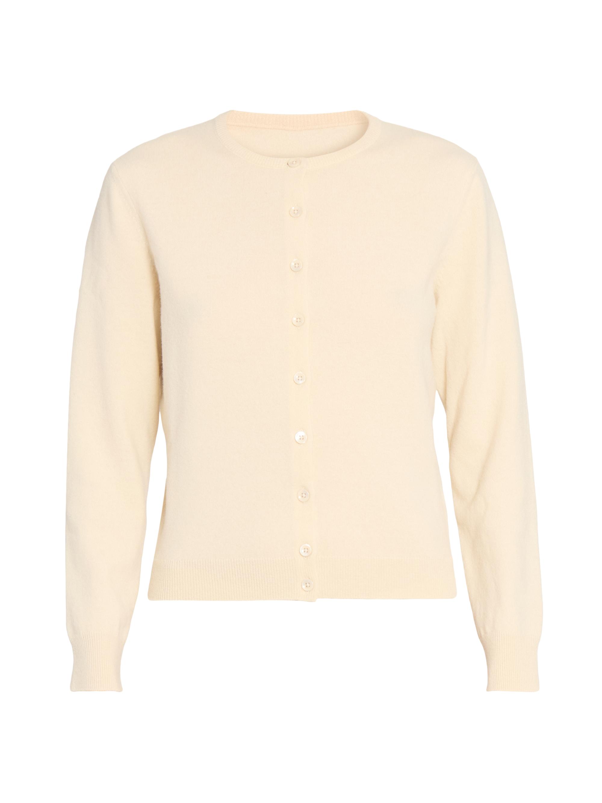 Maison Margiela Women's Wool Crewneck Cardigan - Butter