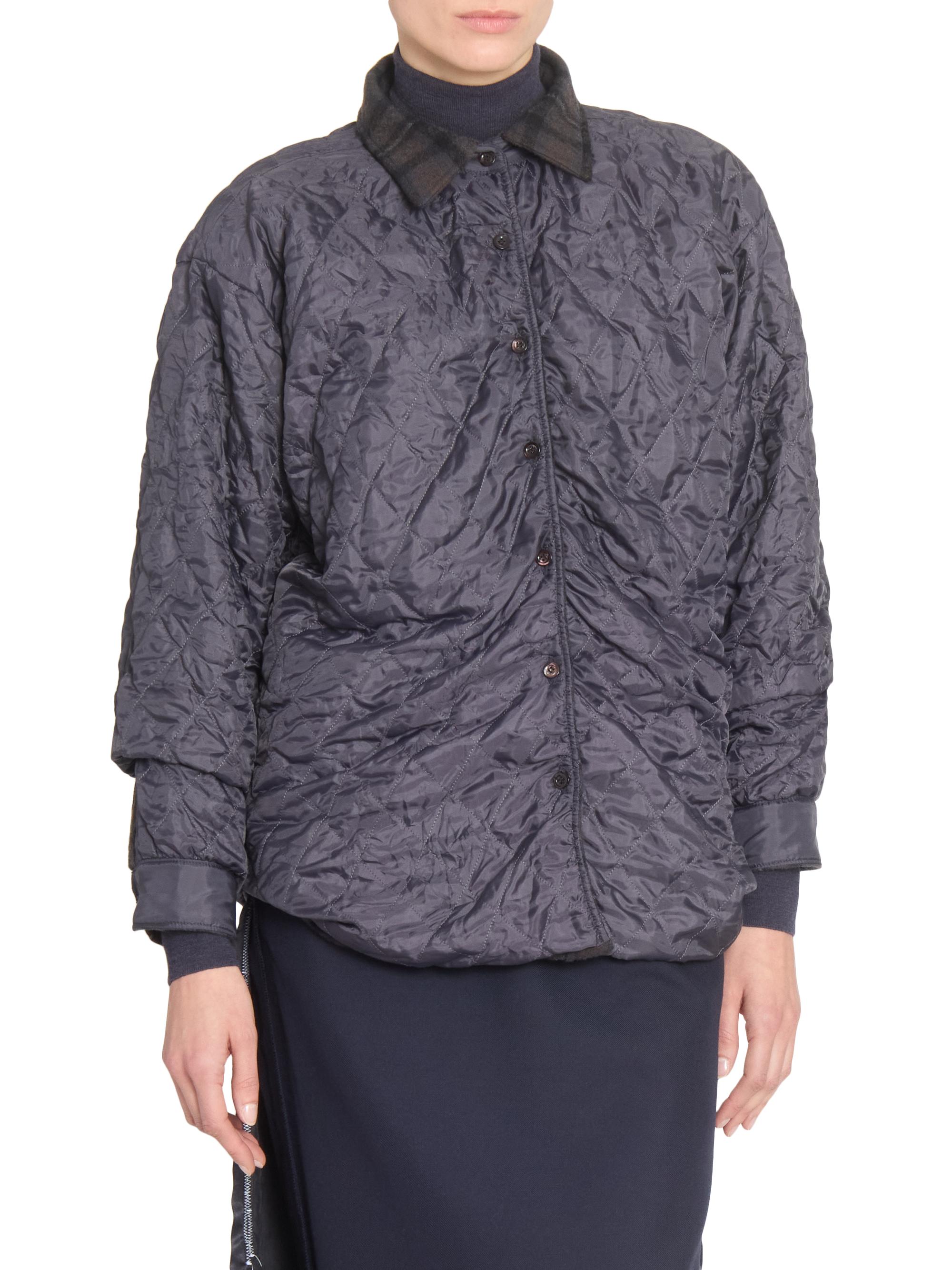 Maison Margiela Quilted Curved Shirt Jacket | Saks Fifth Avenue