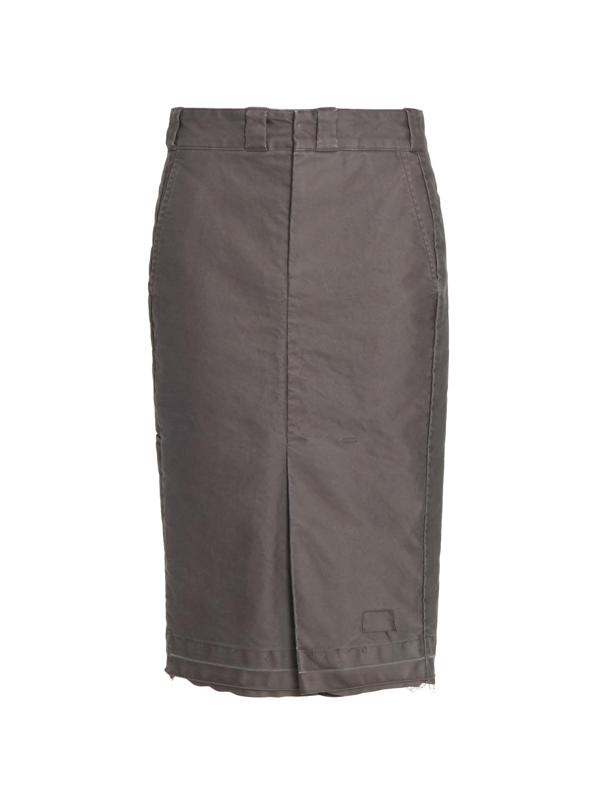 Maison Margiela Women's Deconstructed Cotton Molskine Pencil Skirt - Carbon