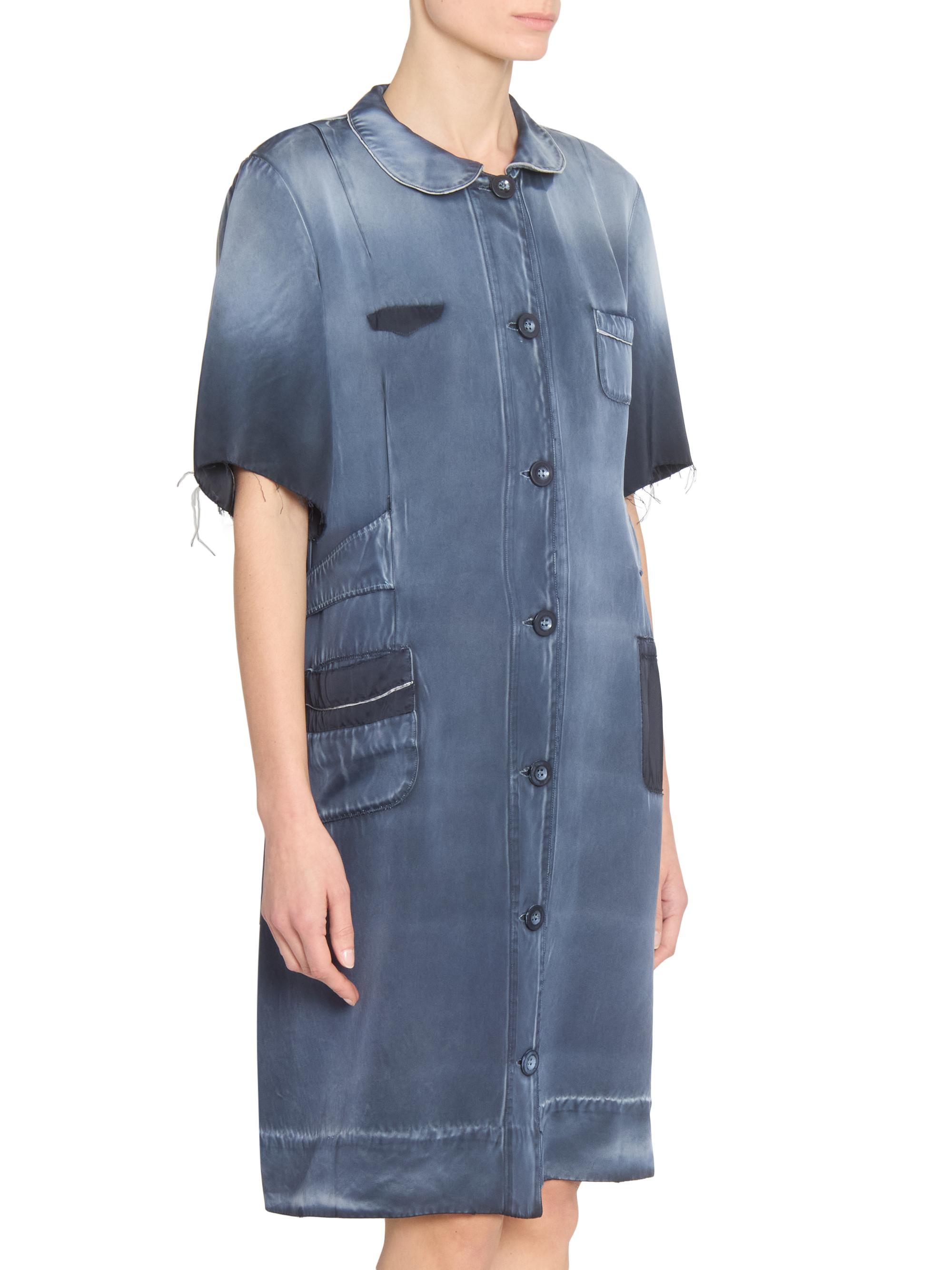 Maison Margiela, Sun-faded Midi Dress, Woman, Corrosed blue, Size: 40