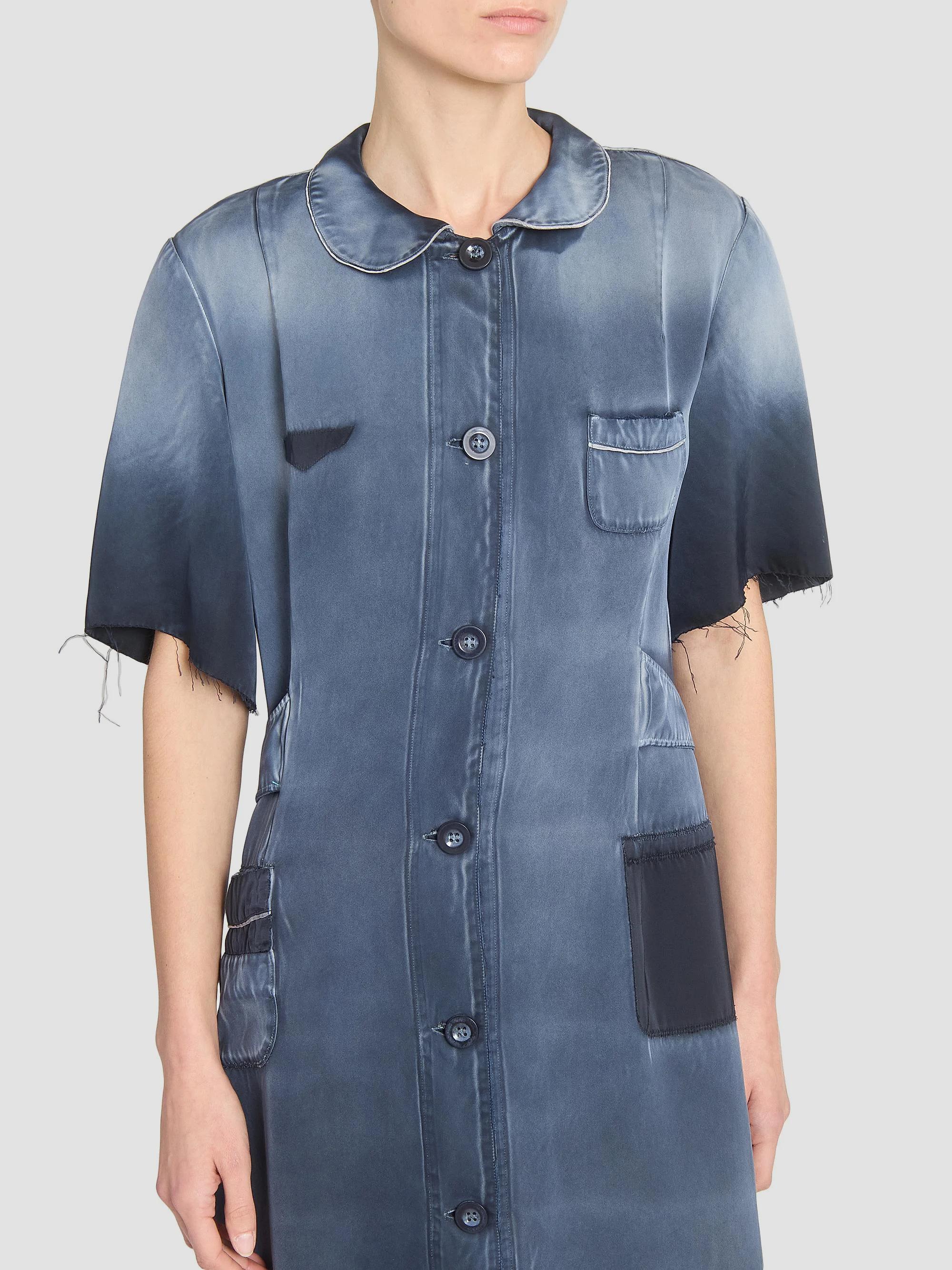 Maison Margiela Industrial Satin Button-Front Knee-Length Dress