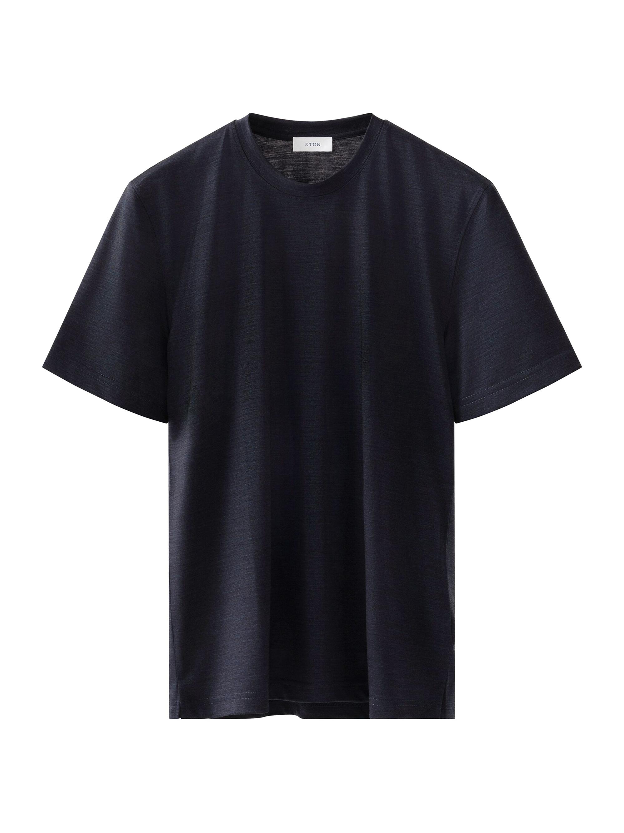 Eton Men's Merino Wool Knit T-Shirt - Navy