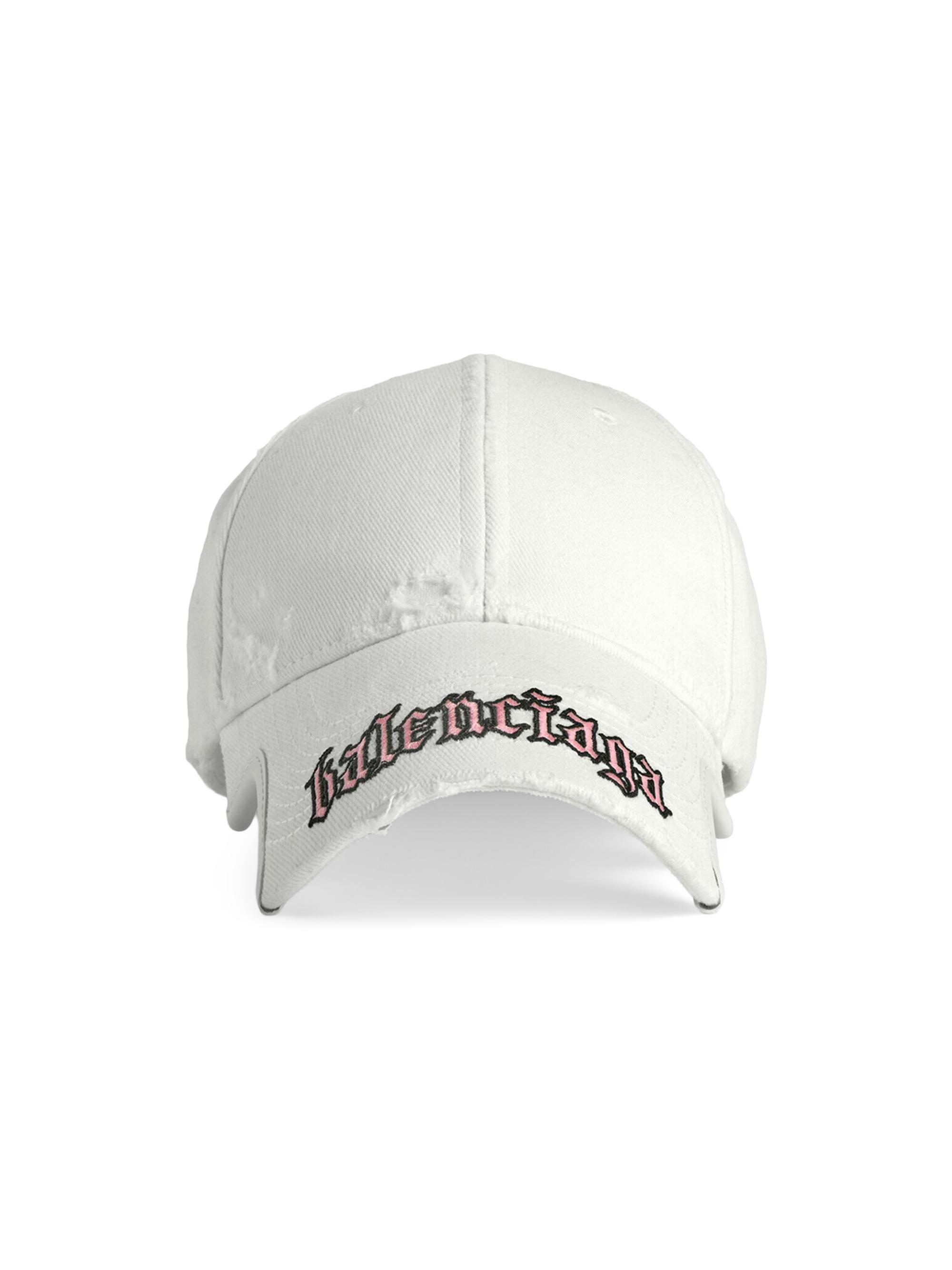 Balenciaga Women's Blackletter Script Cap - Dirty White
