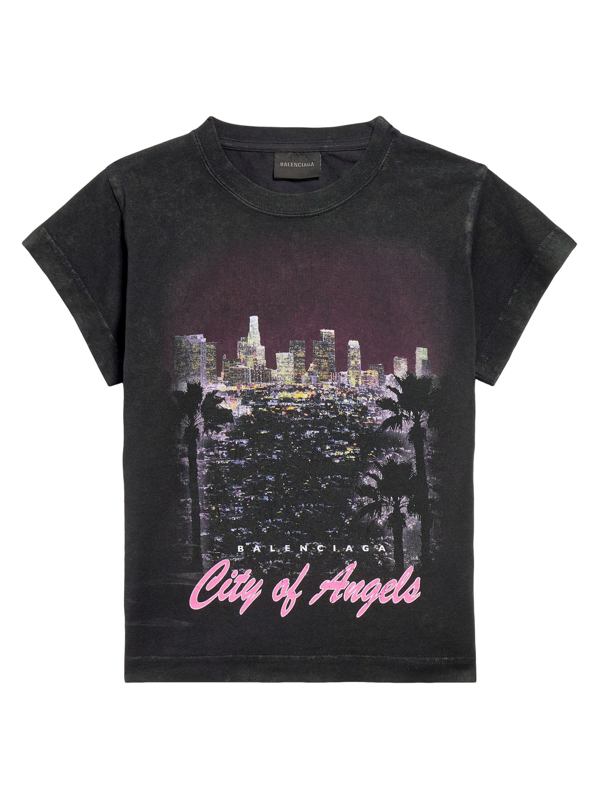 BALENCIAGA PARIS Tシャツ WMNS) Balenciaga Belleville T-shirt 'Black Faded' 787349TRVP71041