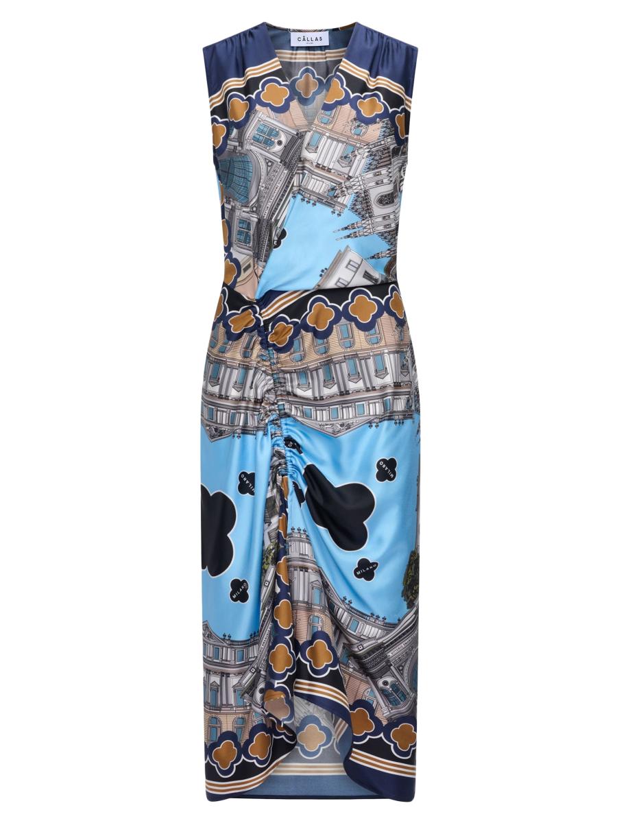 Callas Milano Women's Agnes Sleeveless Draped Dress In Multi