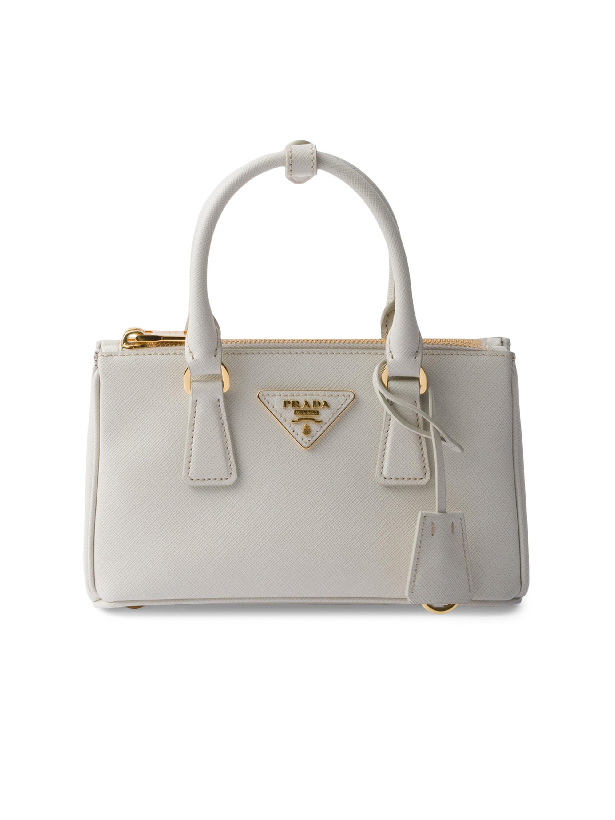 Prada Women's Galleria Saffiano Leather Mini Top Handle Bag - Beige Khaki