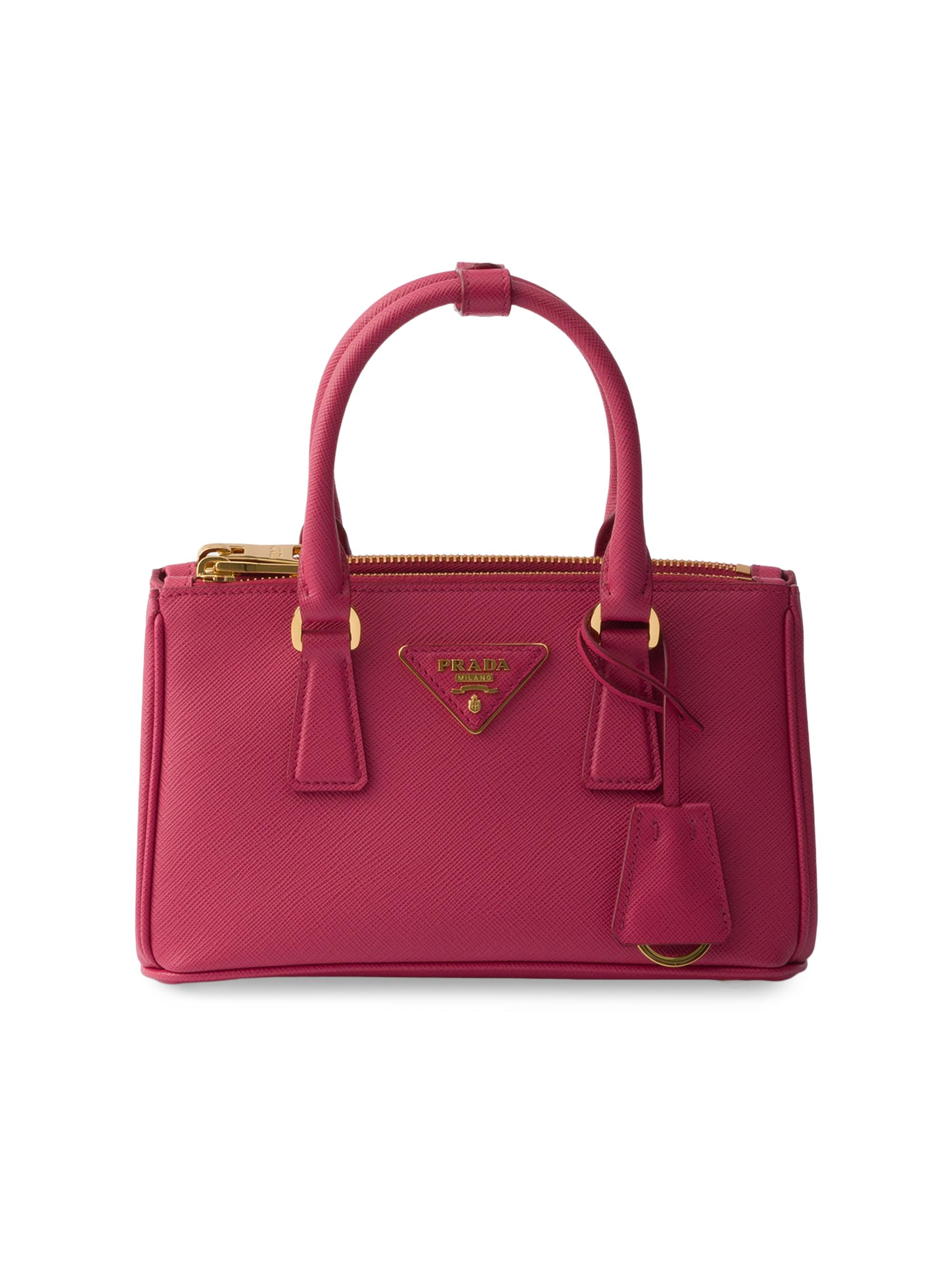 Prada Women's Galleria Saffiano Leather Mini Top Handle Bag - Dark Pink