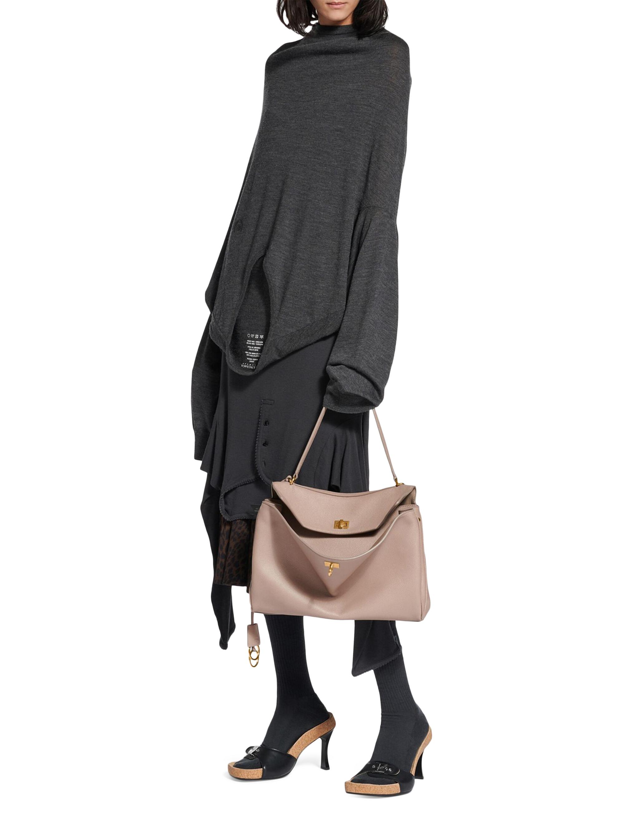 Balenciaga Women's Rodeo  Top Handle Bag Grained Calfskin - Sesame