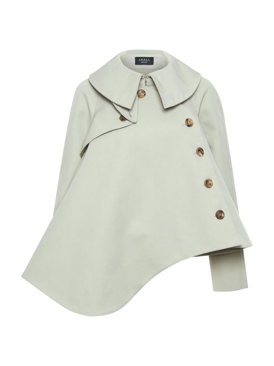 A.W.A.K.E. MODE Flared Gaberdine Trench Jacket | Saks Fifth Avenue
