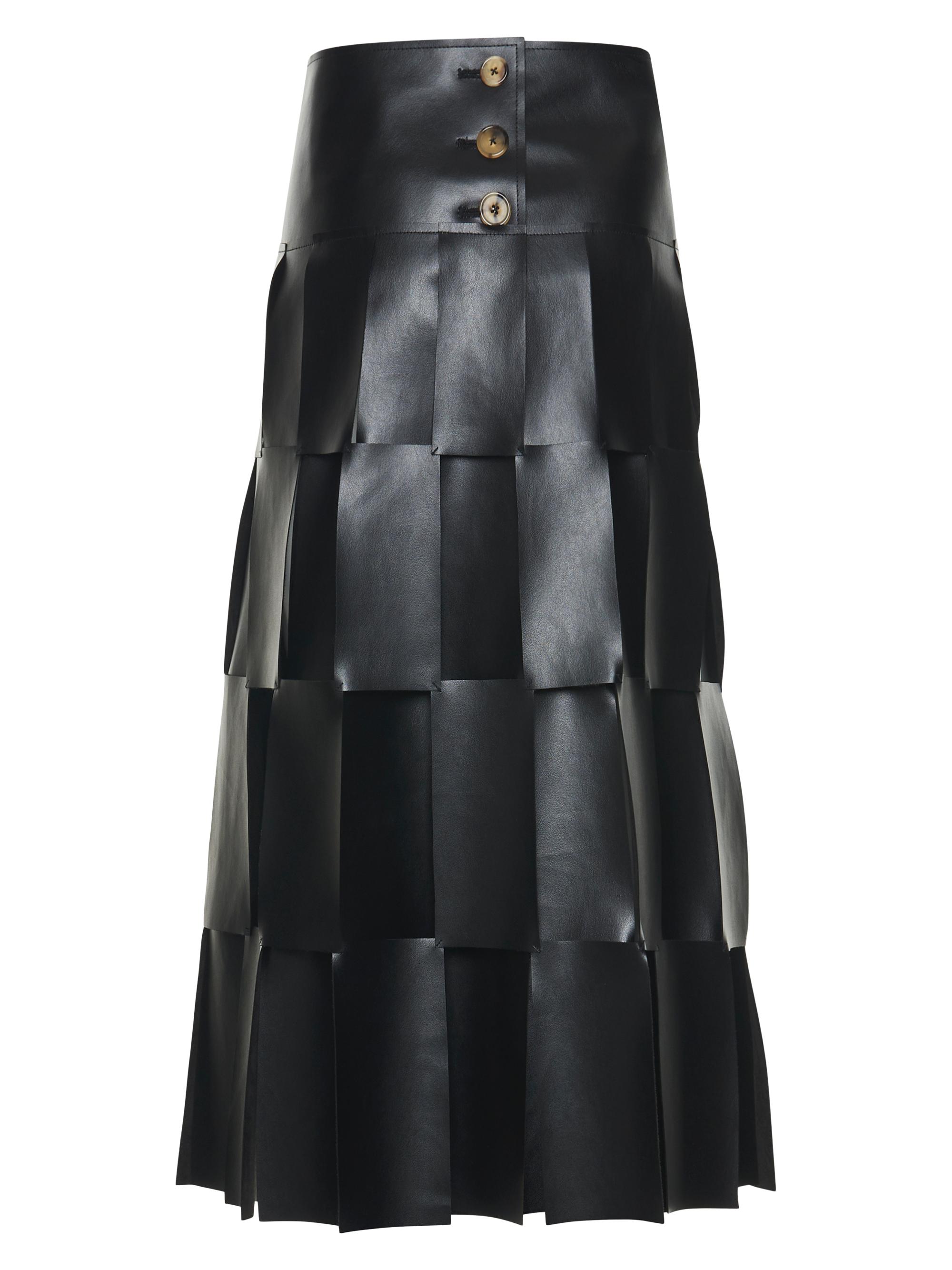 A.W.A.K.E. Mode Women's Multi Rectangle Double-Layered Midi-Skirt - Black