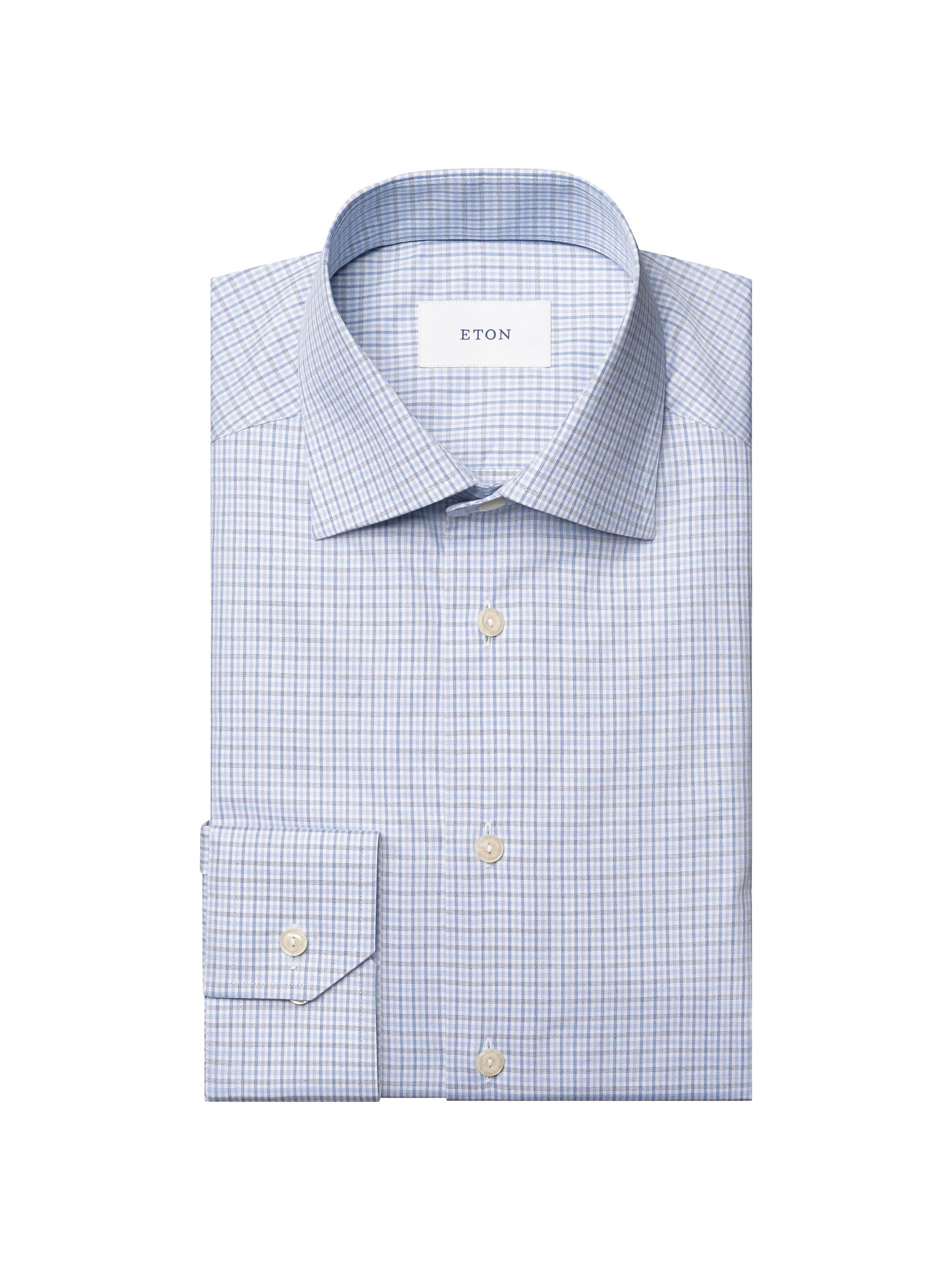 Eton Men's Slim-Fit Check Shirt - Blue