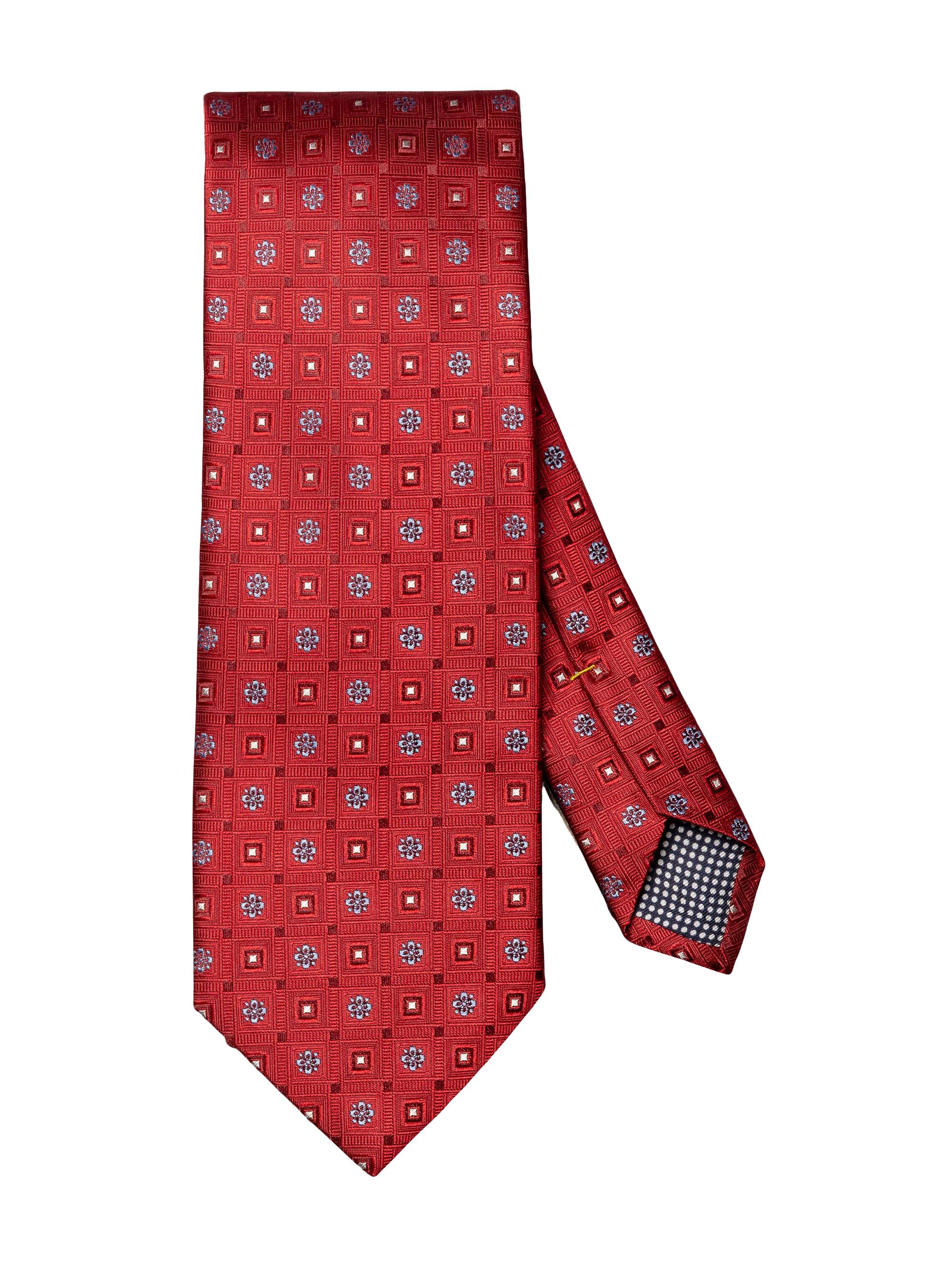 Eton Men's Geometric Silk Tie - Red