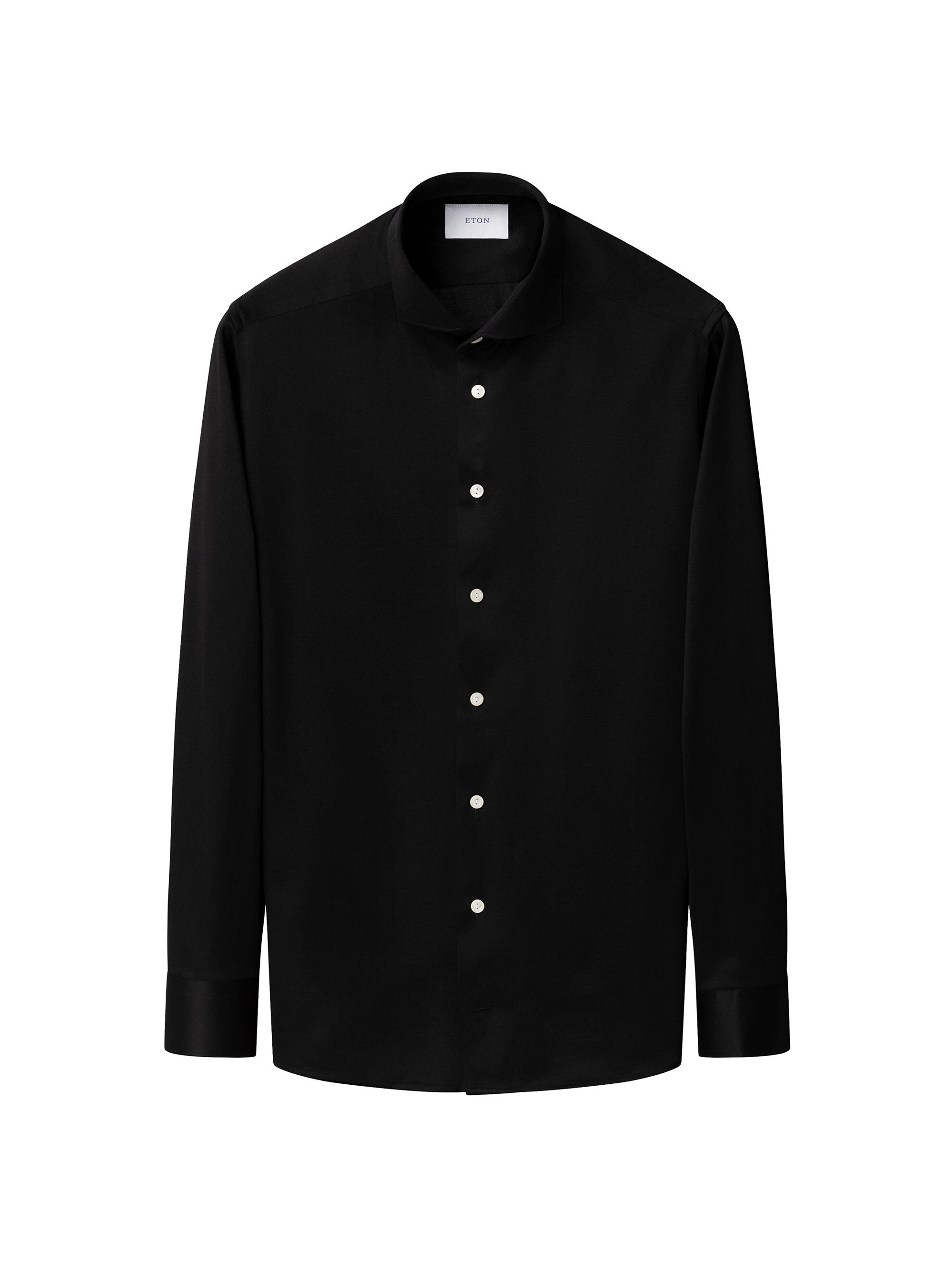 Eton Men's Cotton Jacquard Contemporary-Fit Shirt - Black