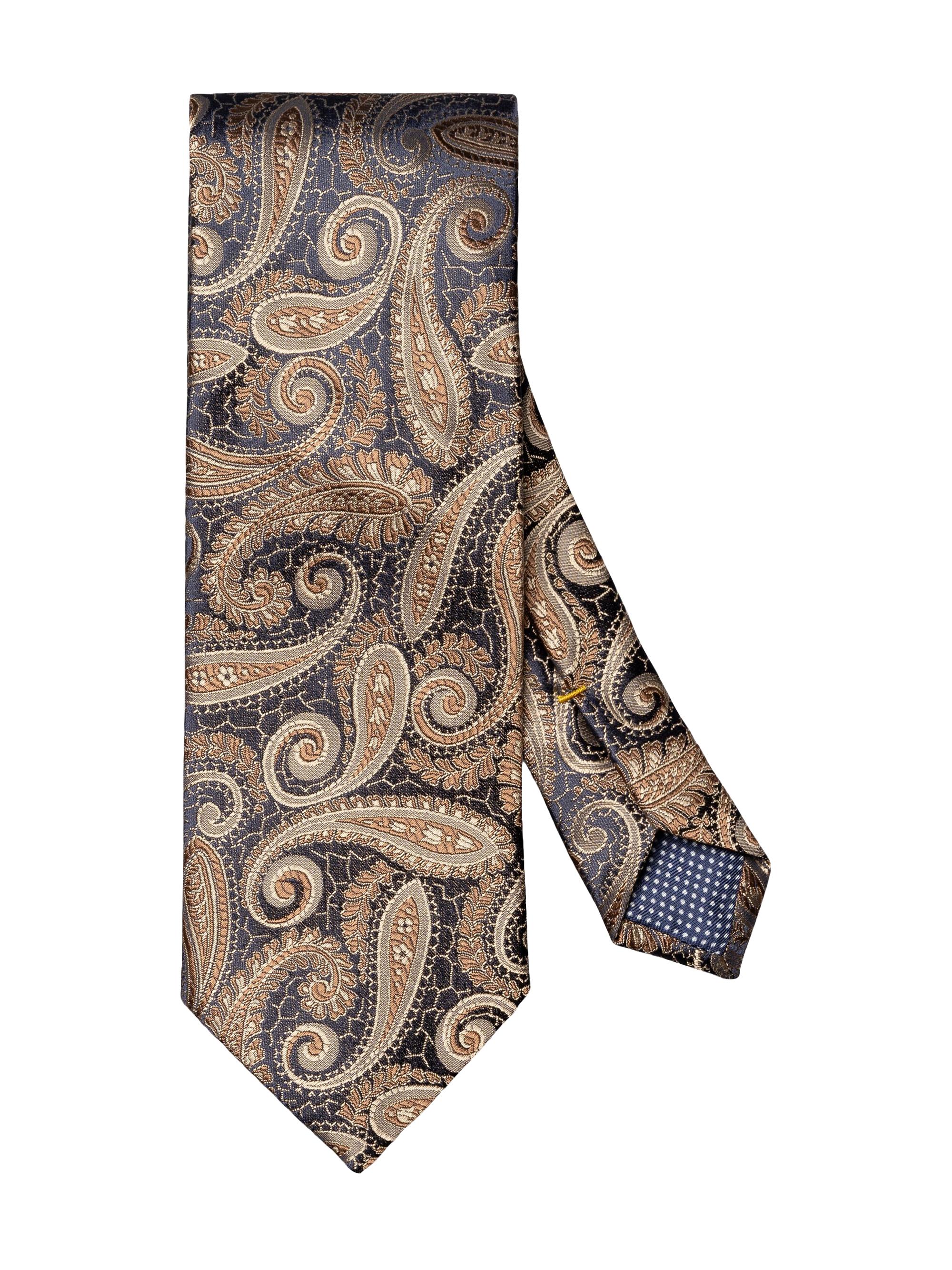 Eton Men's Paisley Silk Tie - Brown