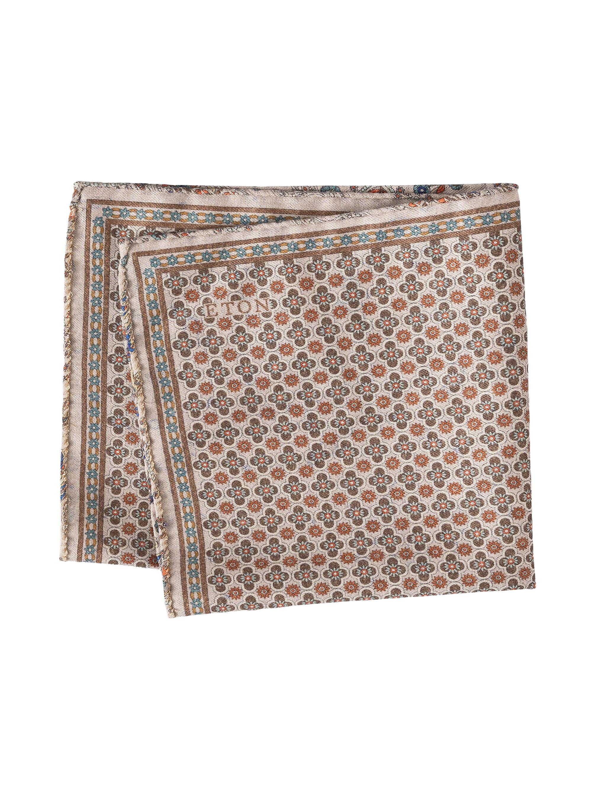 Eton Men's Reversible Wool Pocket Square - Beige