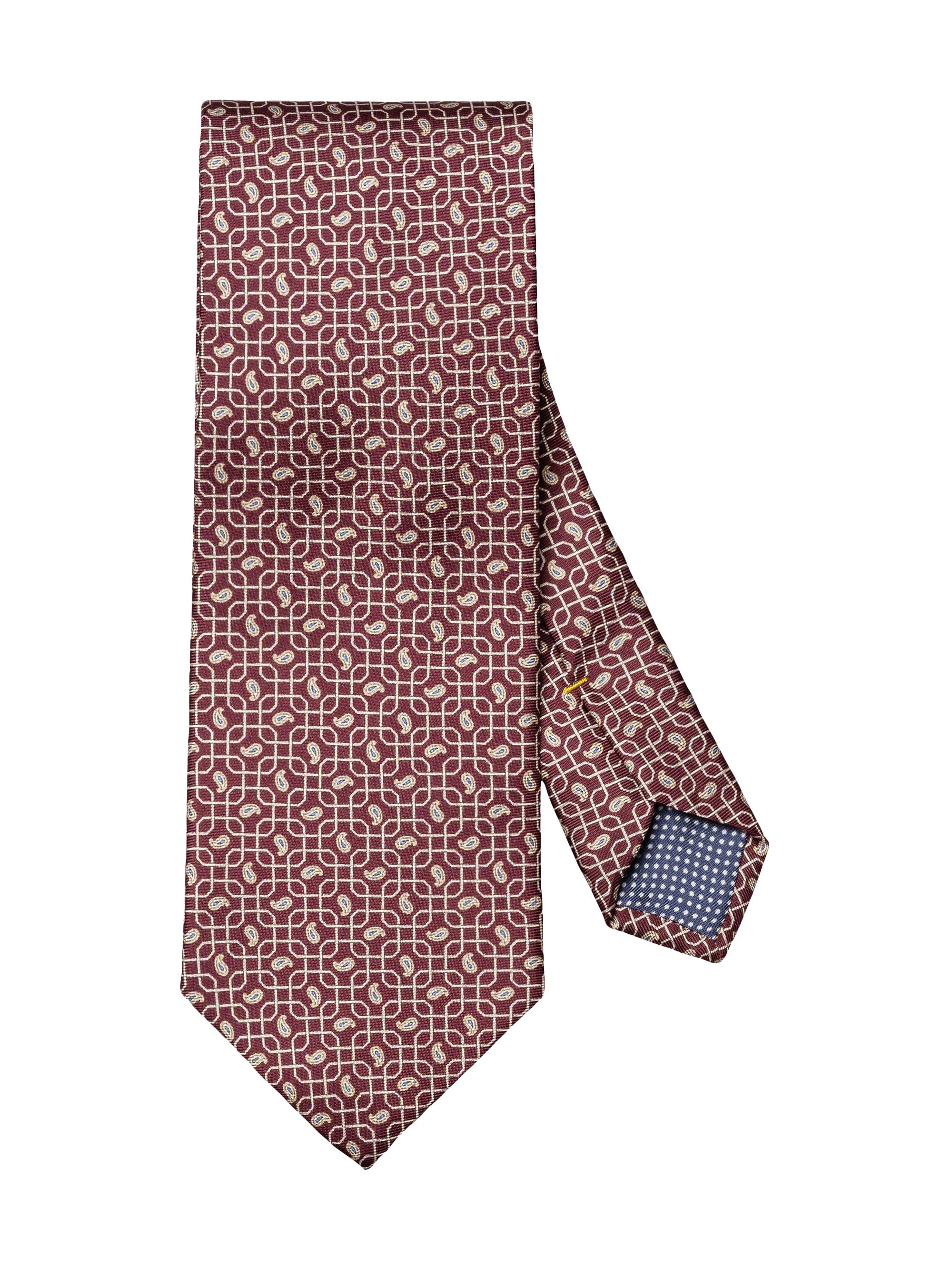 Eton Men's Paisley Silk Tie - Red