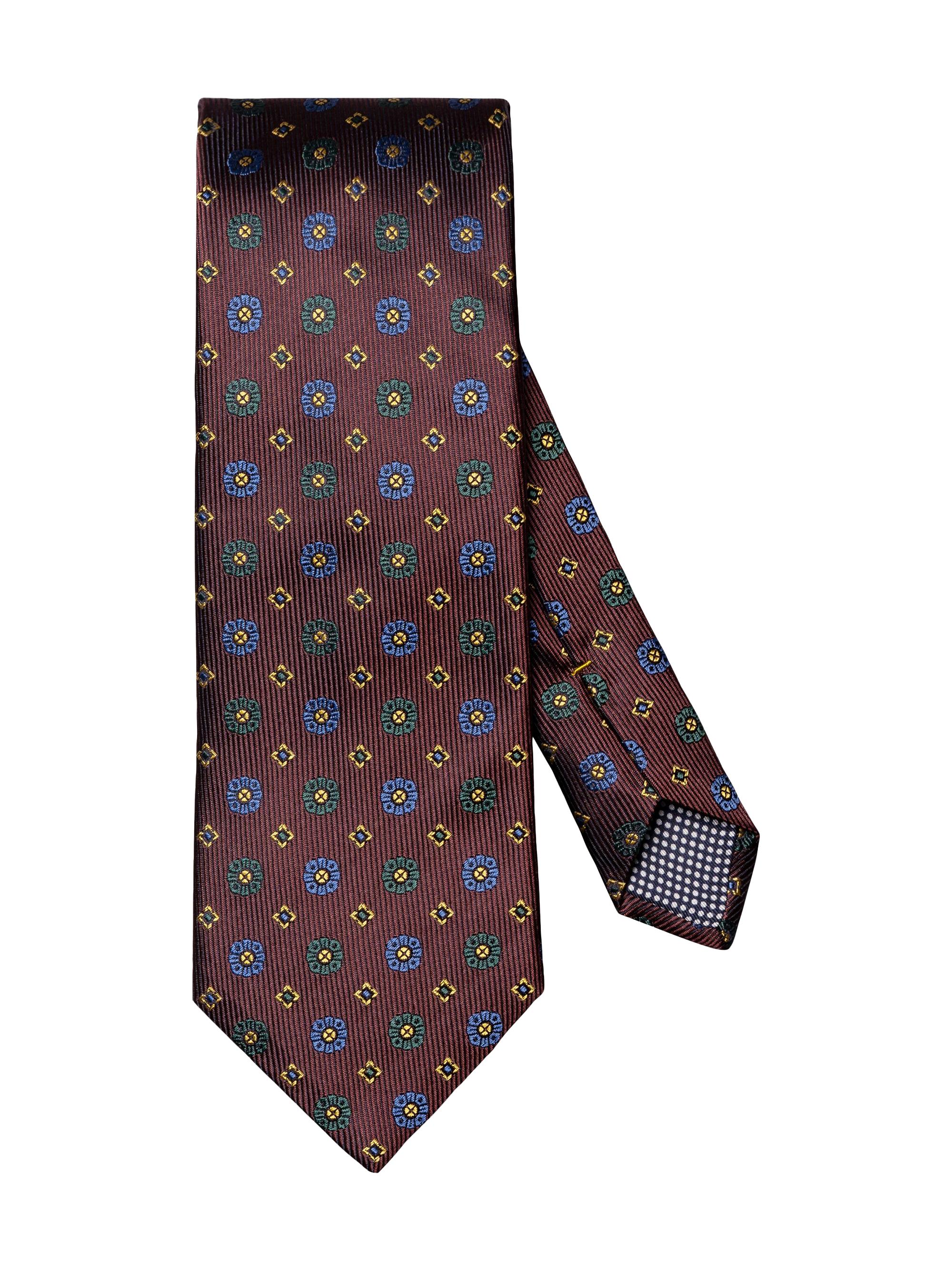 Eton Men's Geometric Silk Tie - Red