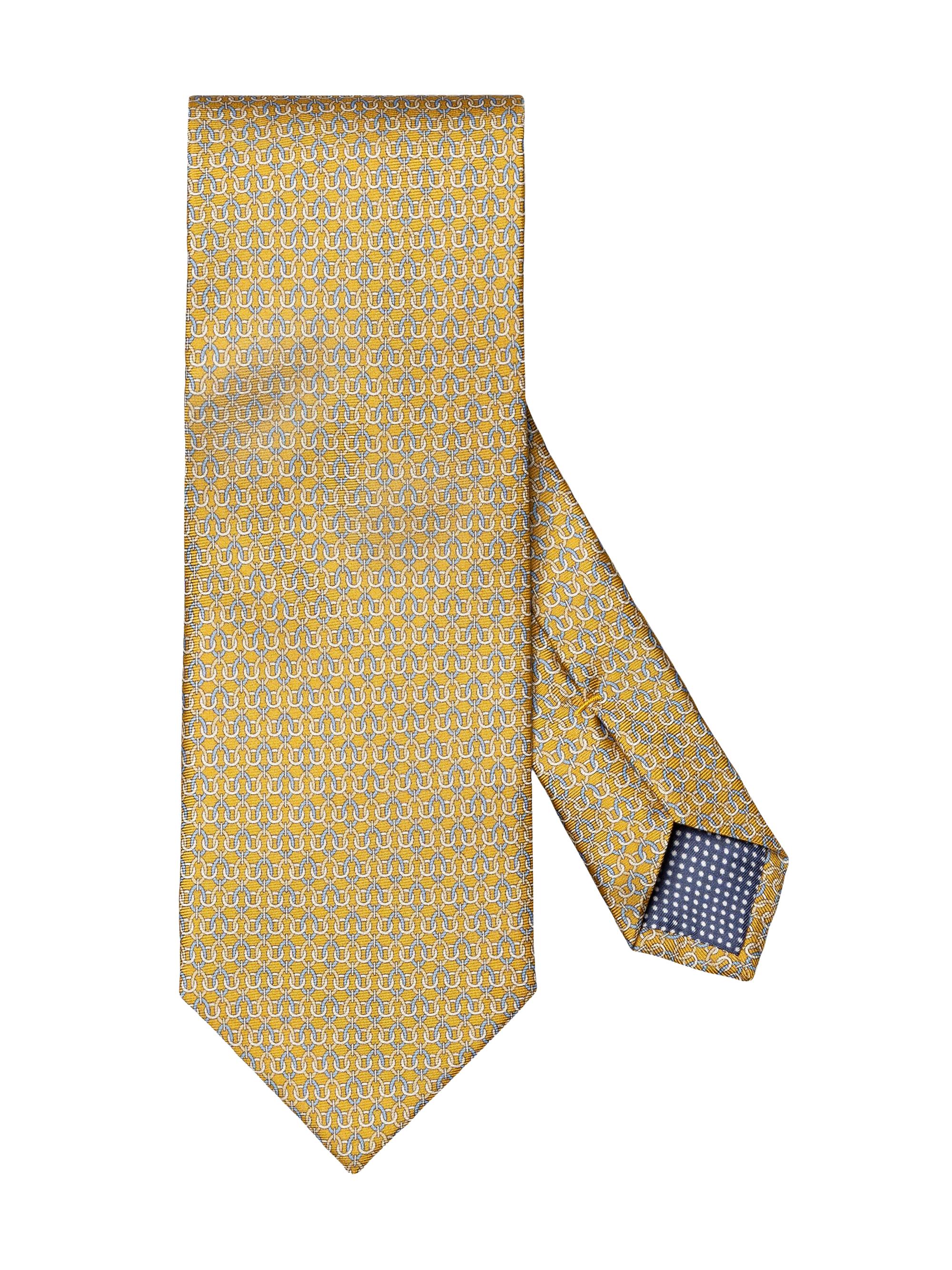 Eton Men's Geometric Print Silk Tie - Yellow