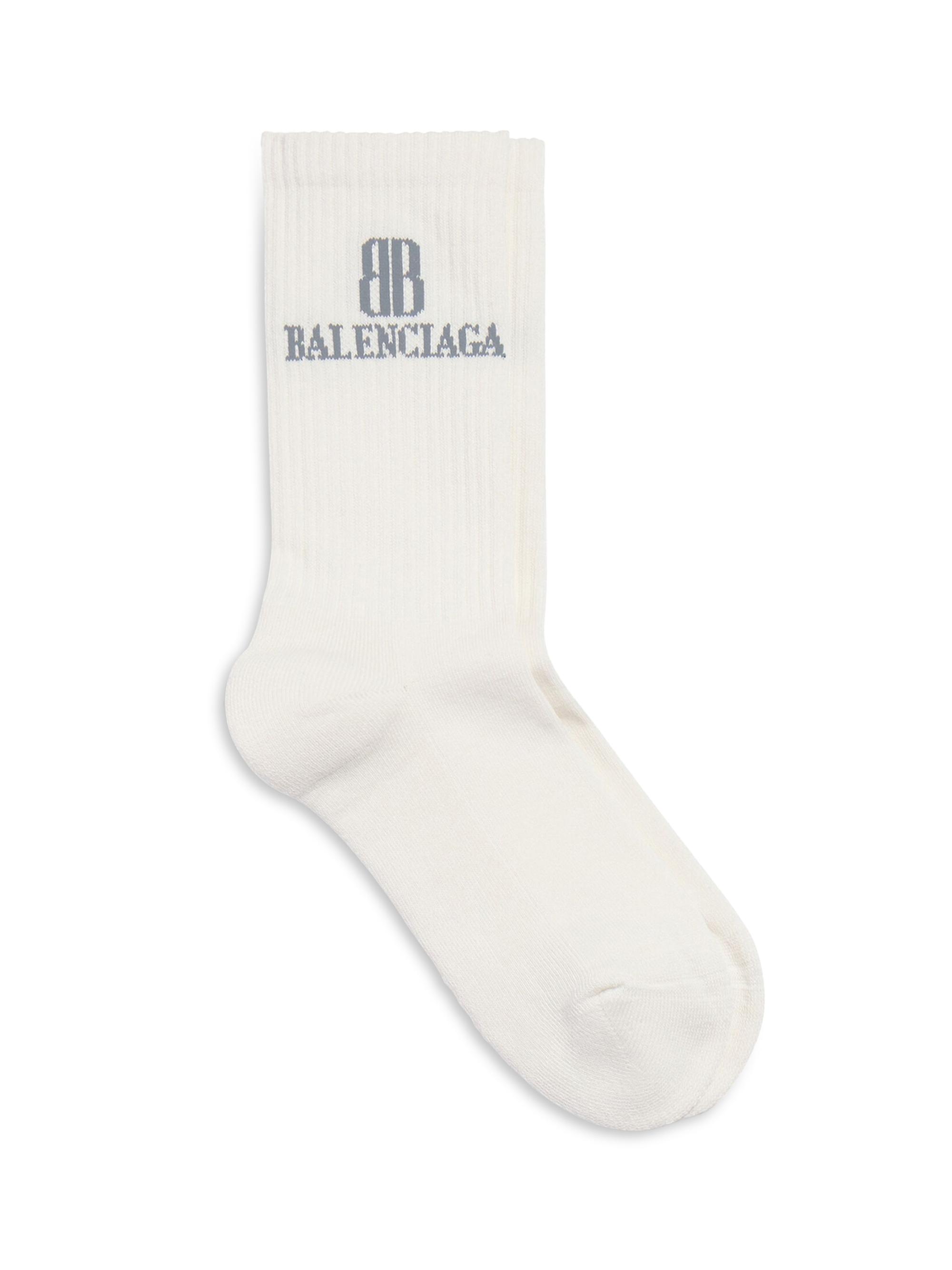 Balenciaga Women's Nano BB Socks - Dirty White