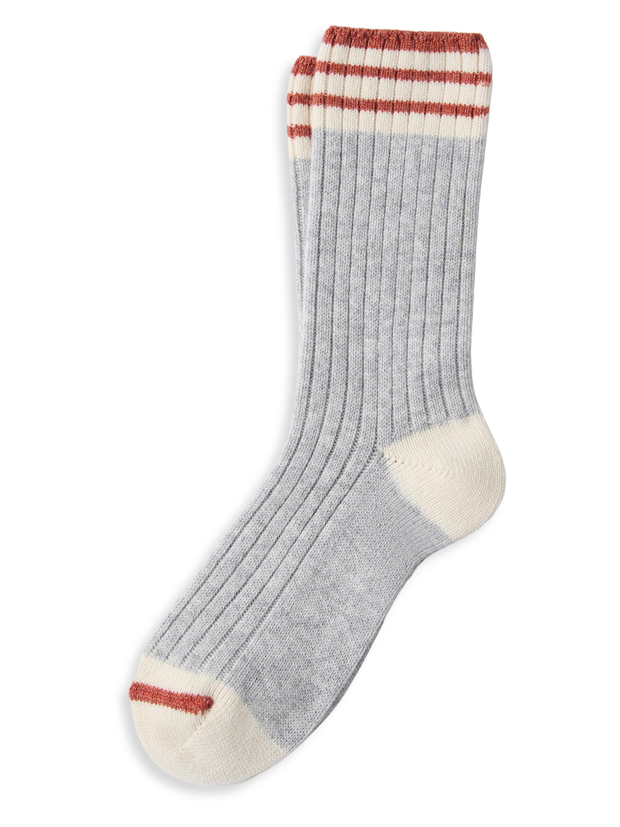 Brunello Cucinelli Men's Cashmere Rib Knit Socks - Light Grey