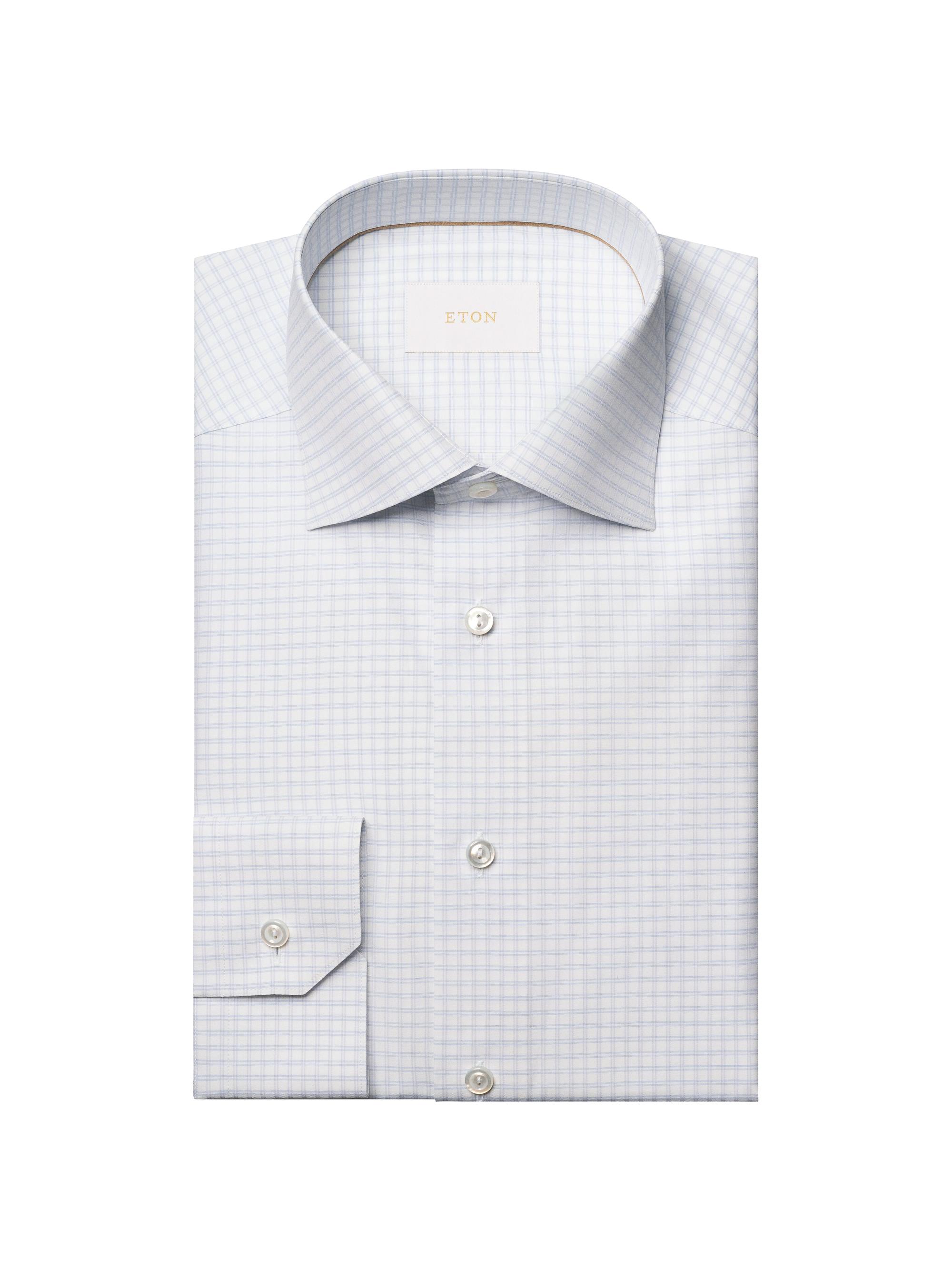 Eton Men's Contemporary Fit Check Elevated Shirt - Purple