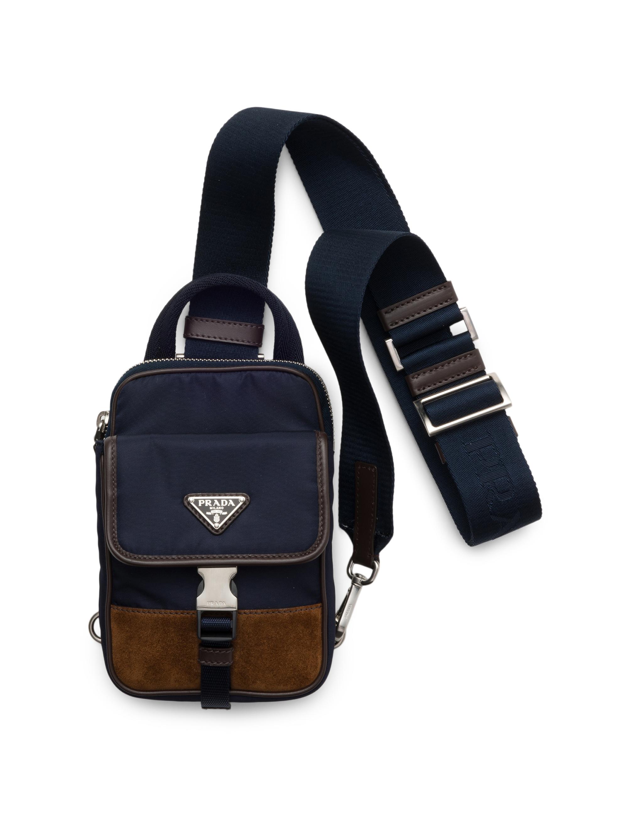 Prada Women's Re-Nylon and Leather Smartphone Case - Blue