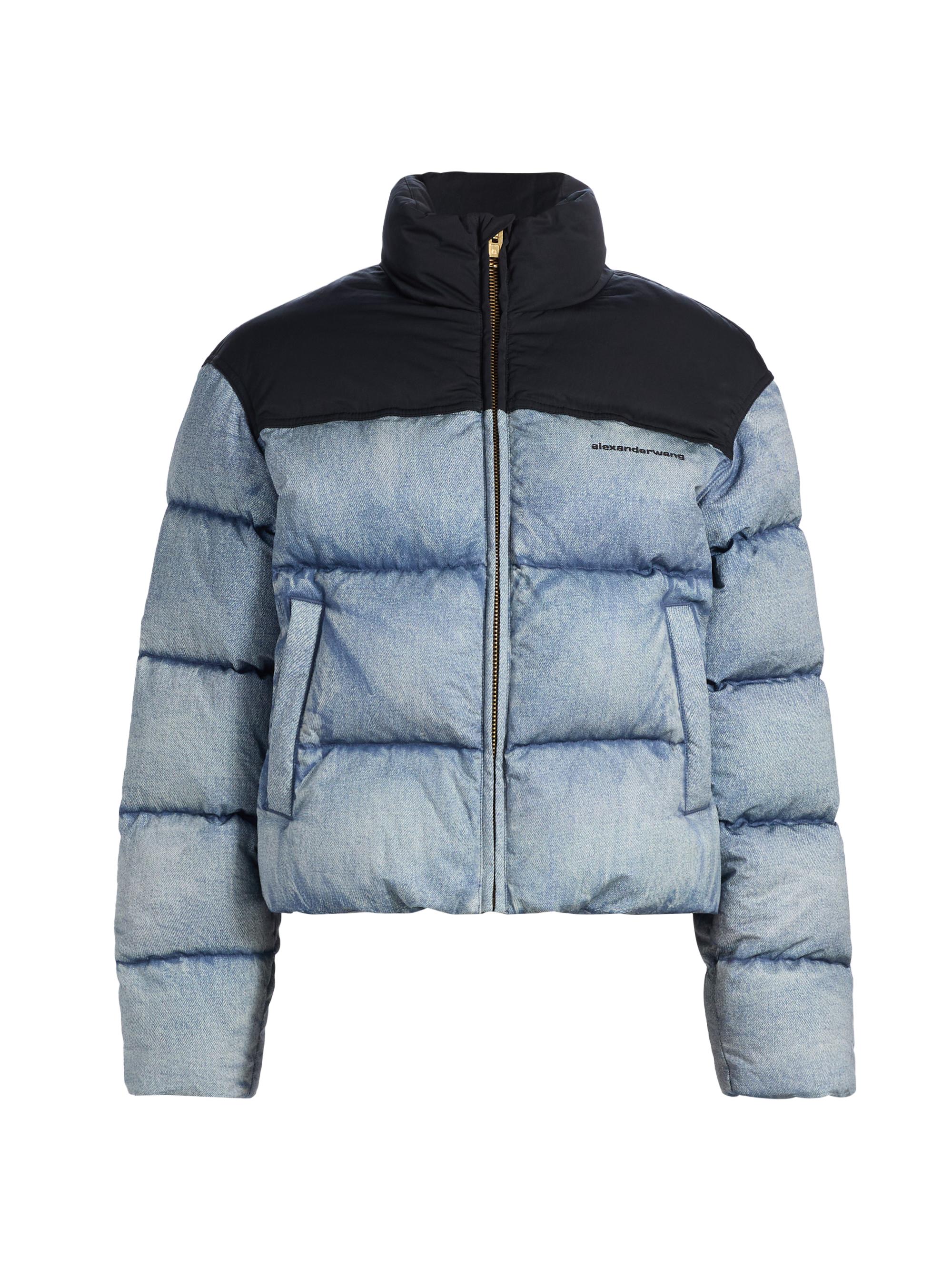 Alexander Wang Trompe L'Oeil Denim Puffer Jacket | Saks Fifth Avenue