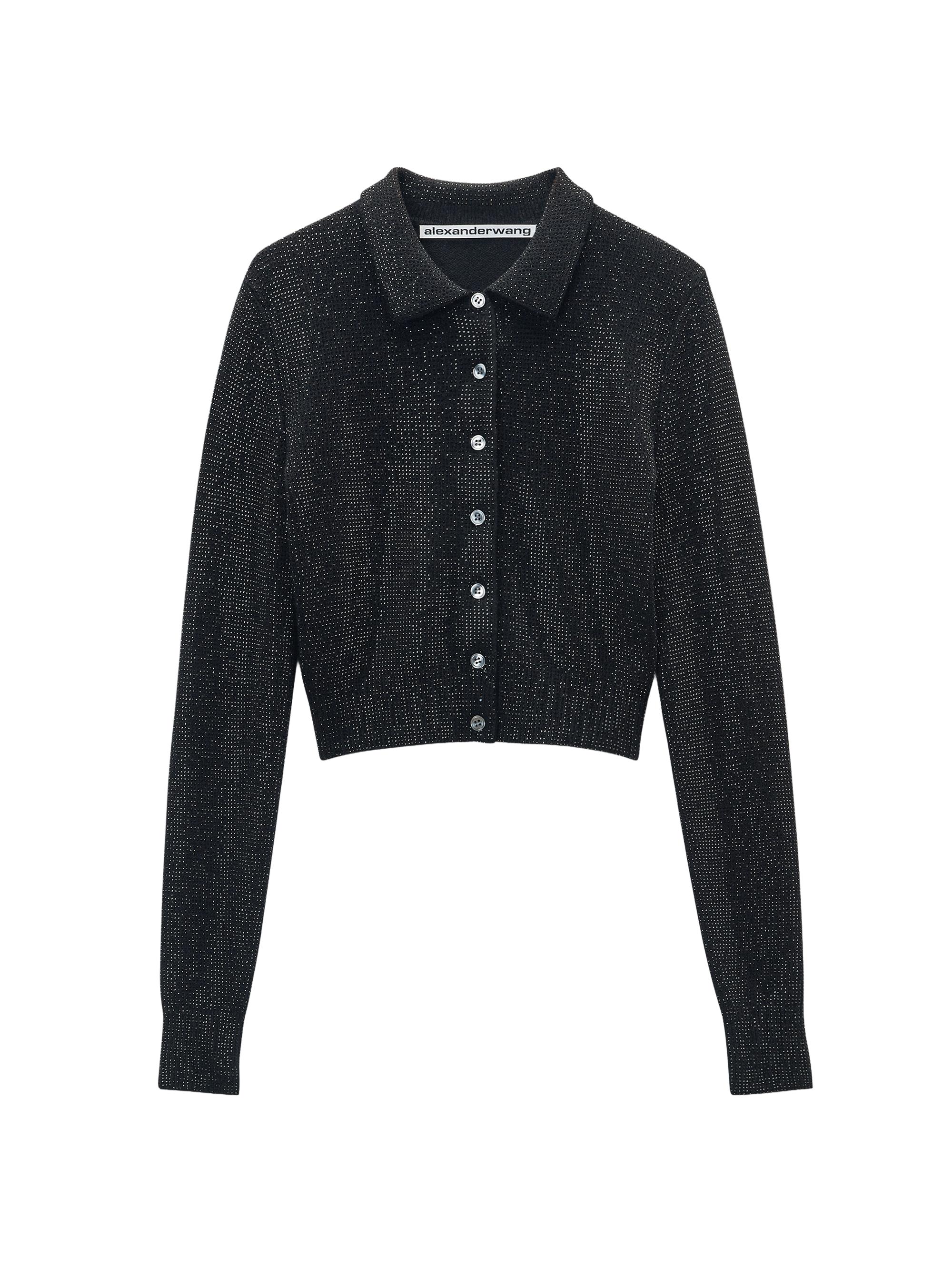 Alexander Wang Hotfix Crystal Crop Cardigan | Saks Fifth Avenue