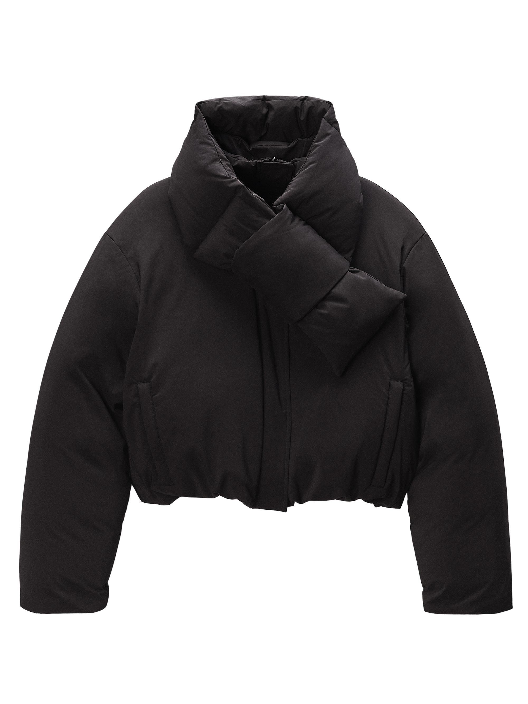 Alexander Wang Women's Scarf Down Crop Jacket - Black