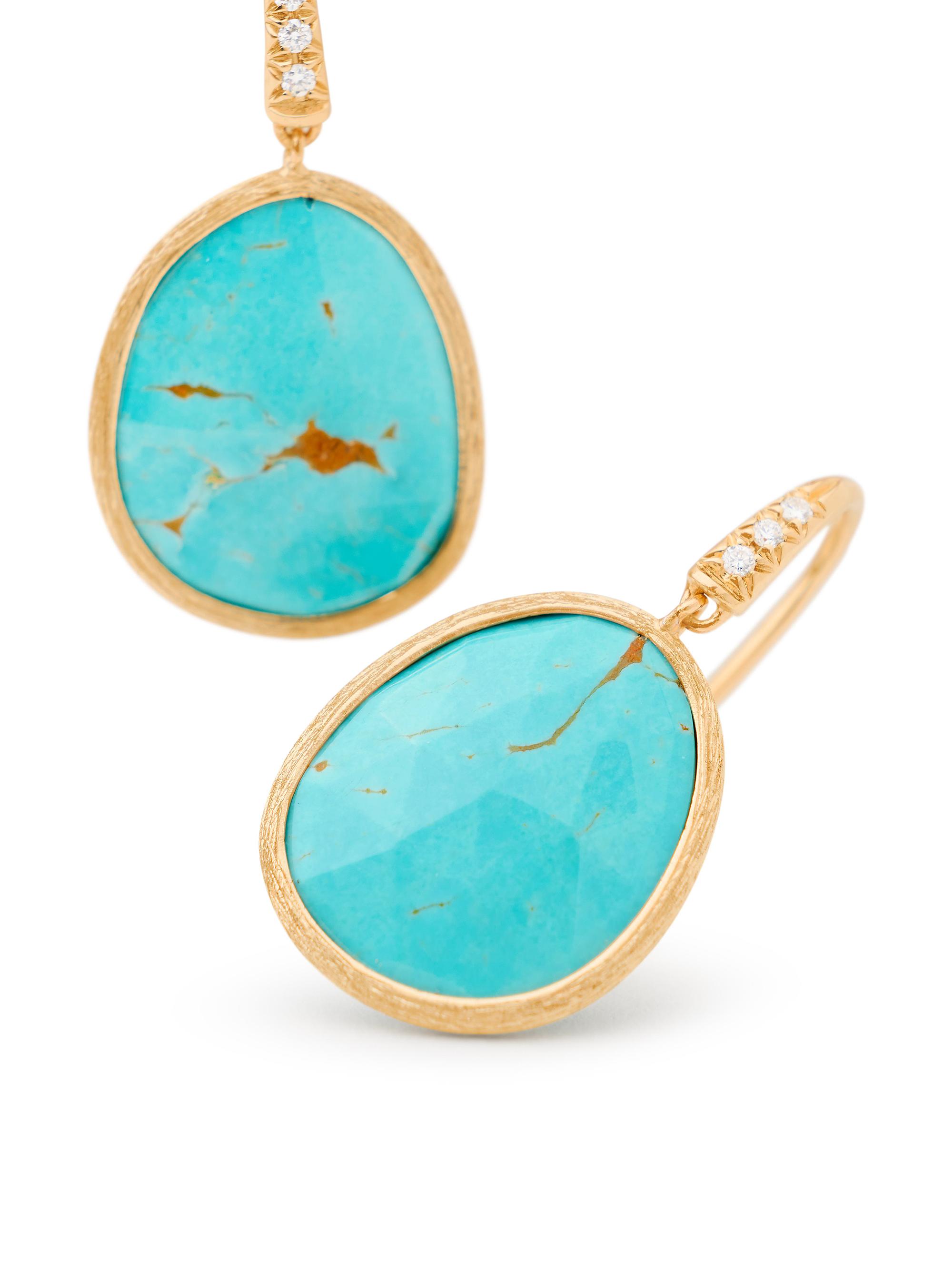 Marco Bicego Women's 18K Gold, Diamond & Turquoise Jaipur Color Drop Earrings - Gold