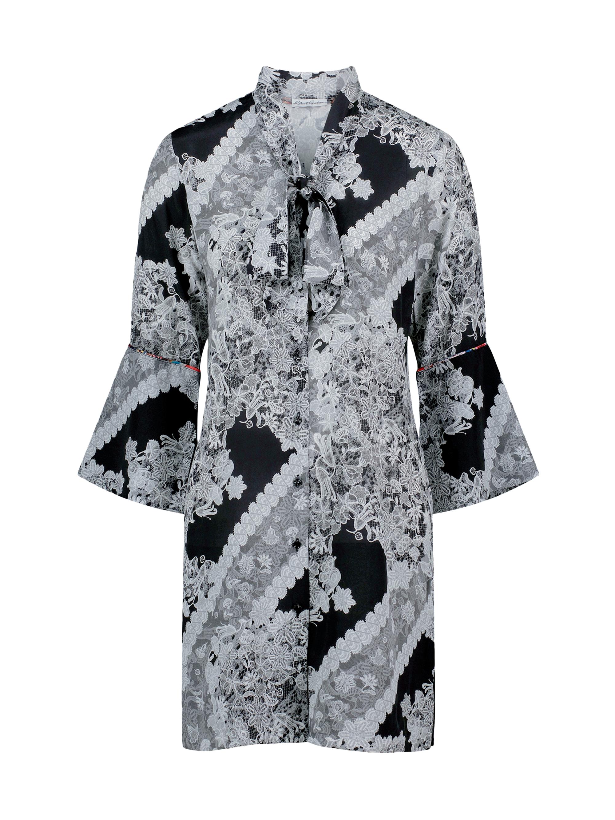 Brenna Printed Bell-Sleeve Minidress