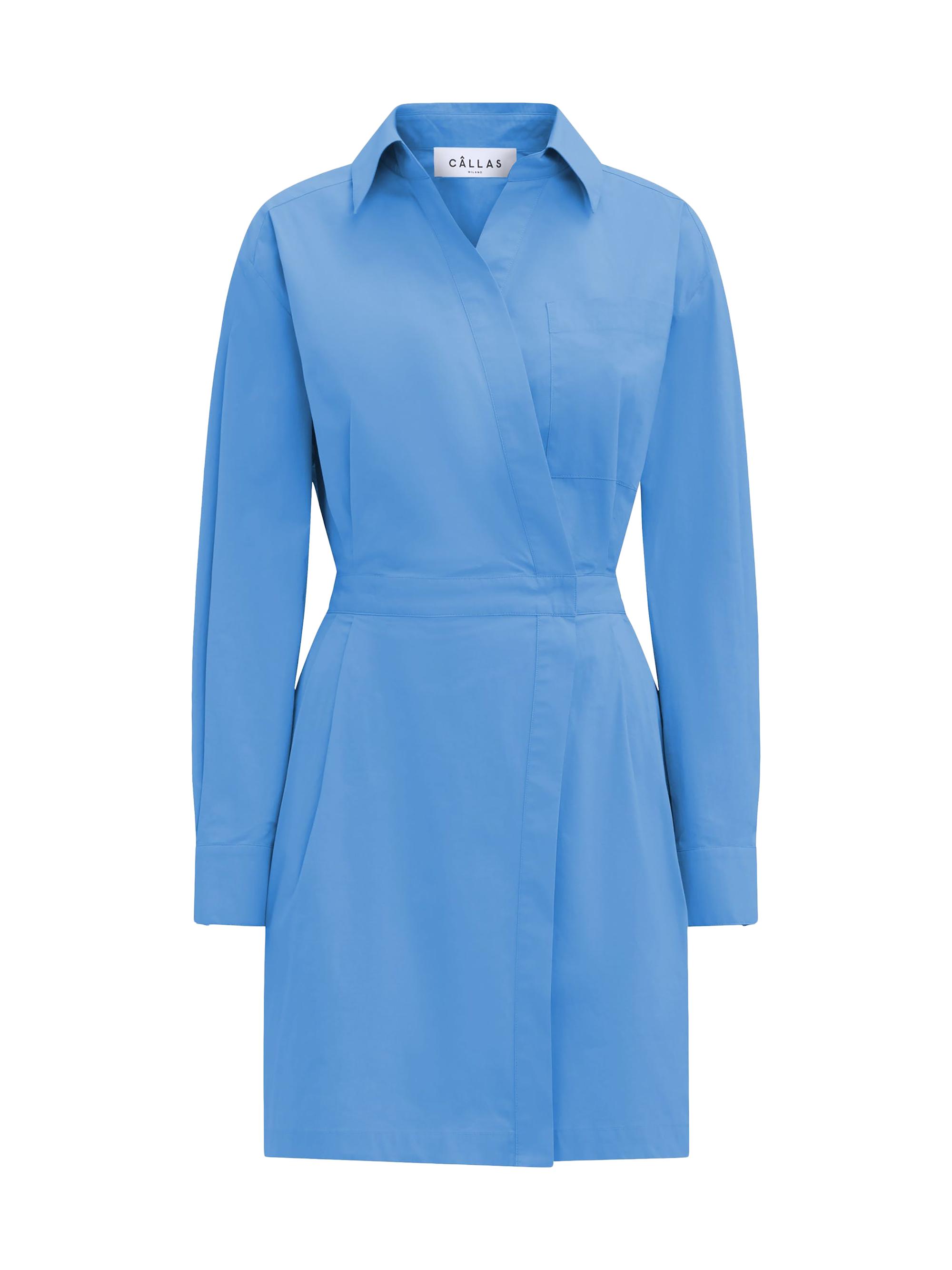 Callas Milano Women's Jaxina Wrap Shirt Dress - Blue Sea