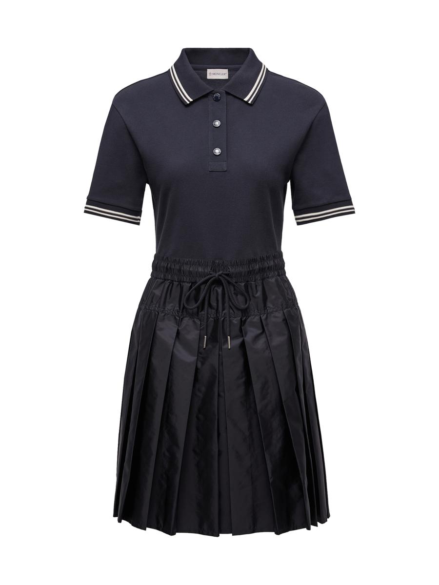 ワンピース MONCLER BLACK COTTON MINI DRESS Moncler Dress in Cotton Piquet | Saks Fifth Avenue