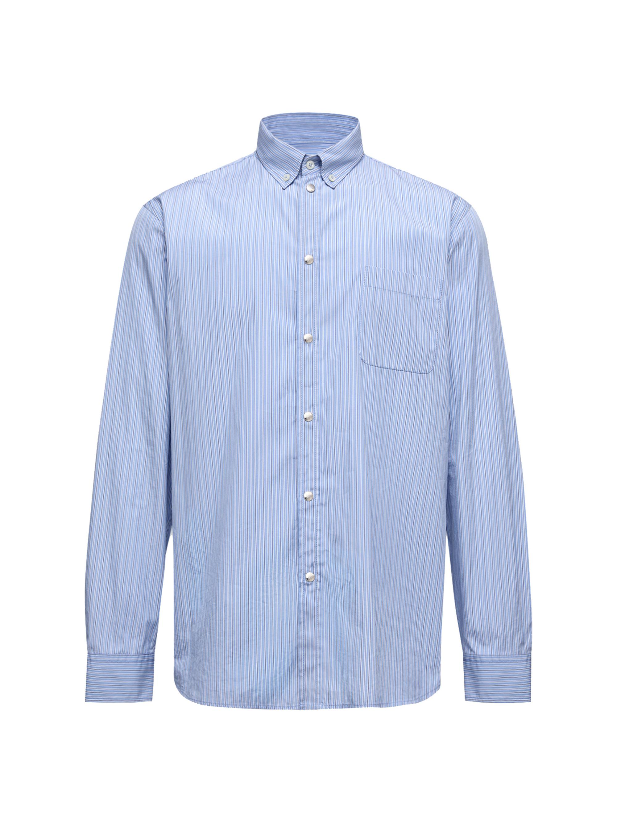 Moncler Men's Shirt in Oxford Cotton - Light Blue