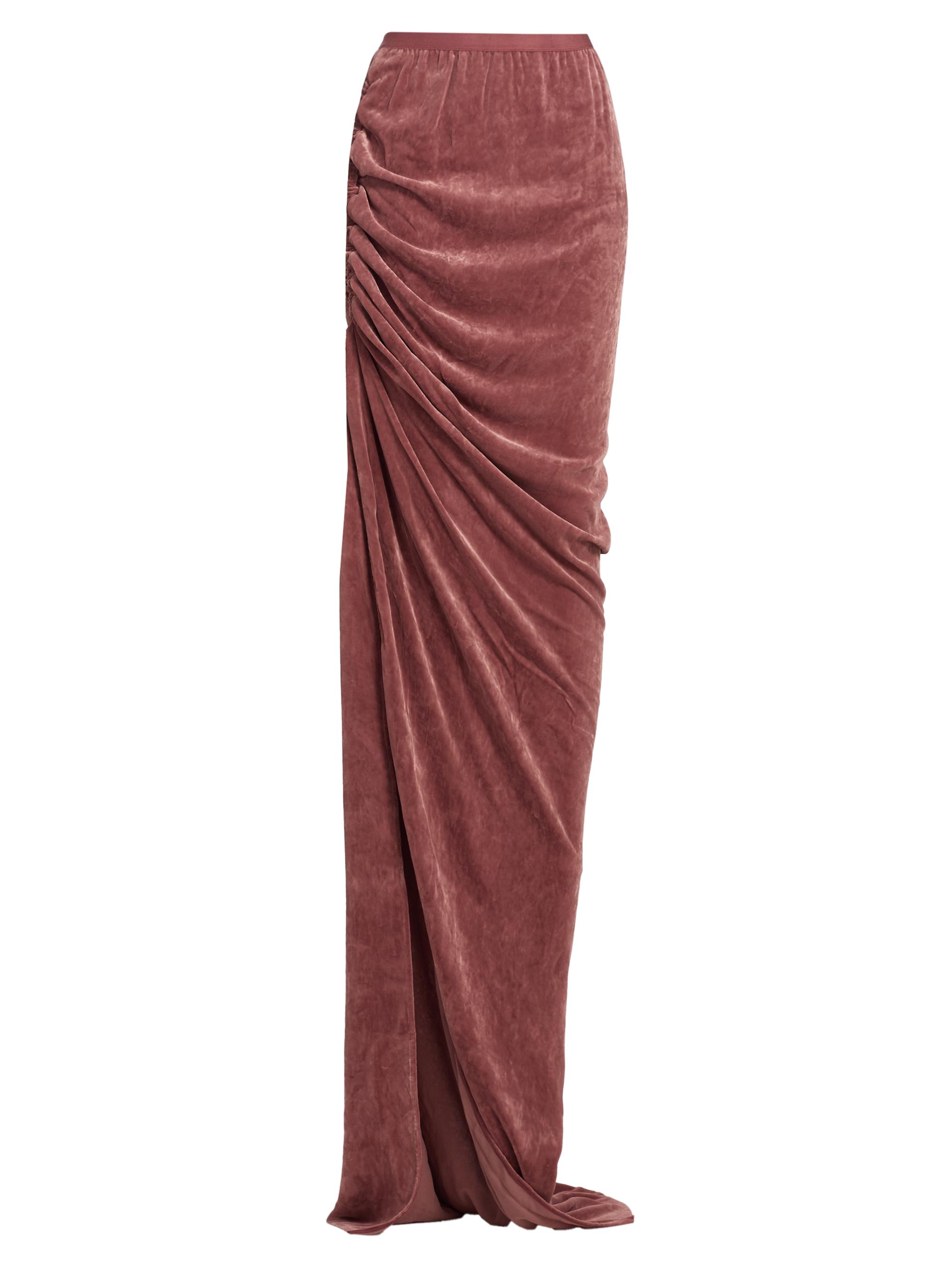 Edfu Velvet Drawstring Maxi Skirt