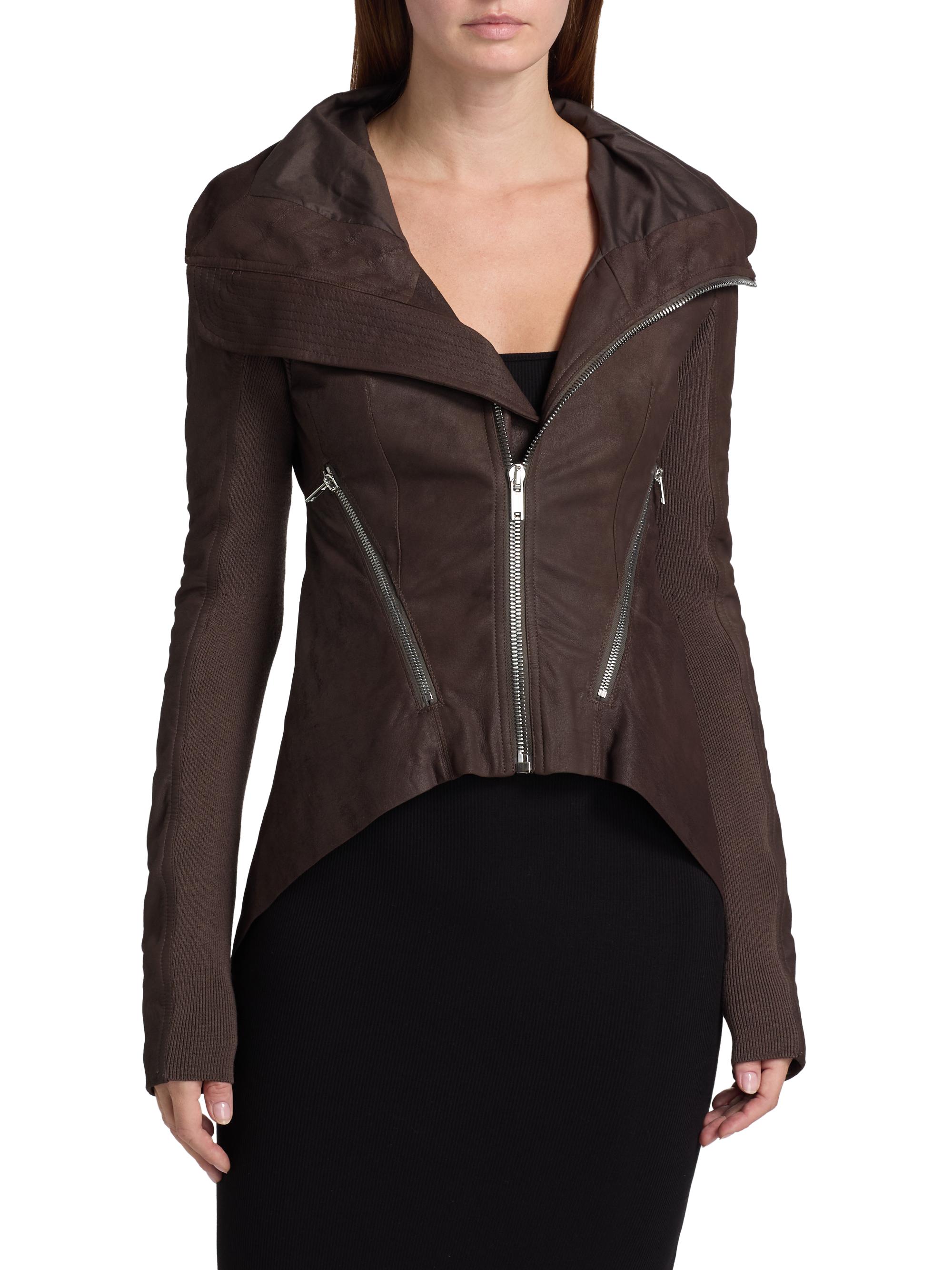 Naska Zip-Up Leather Biker Jacket main image 1
