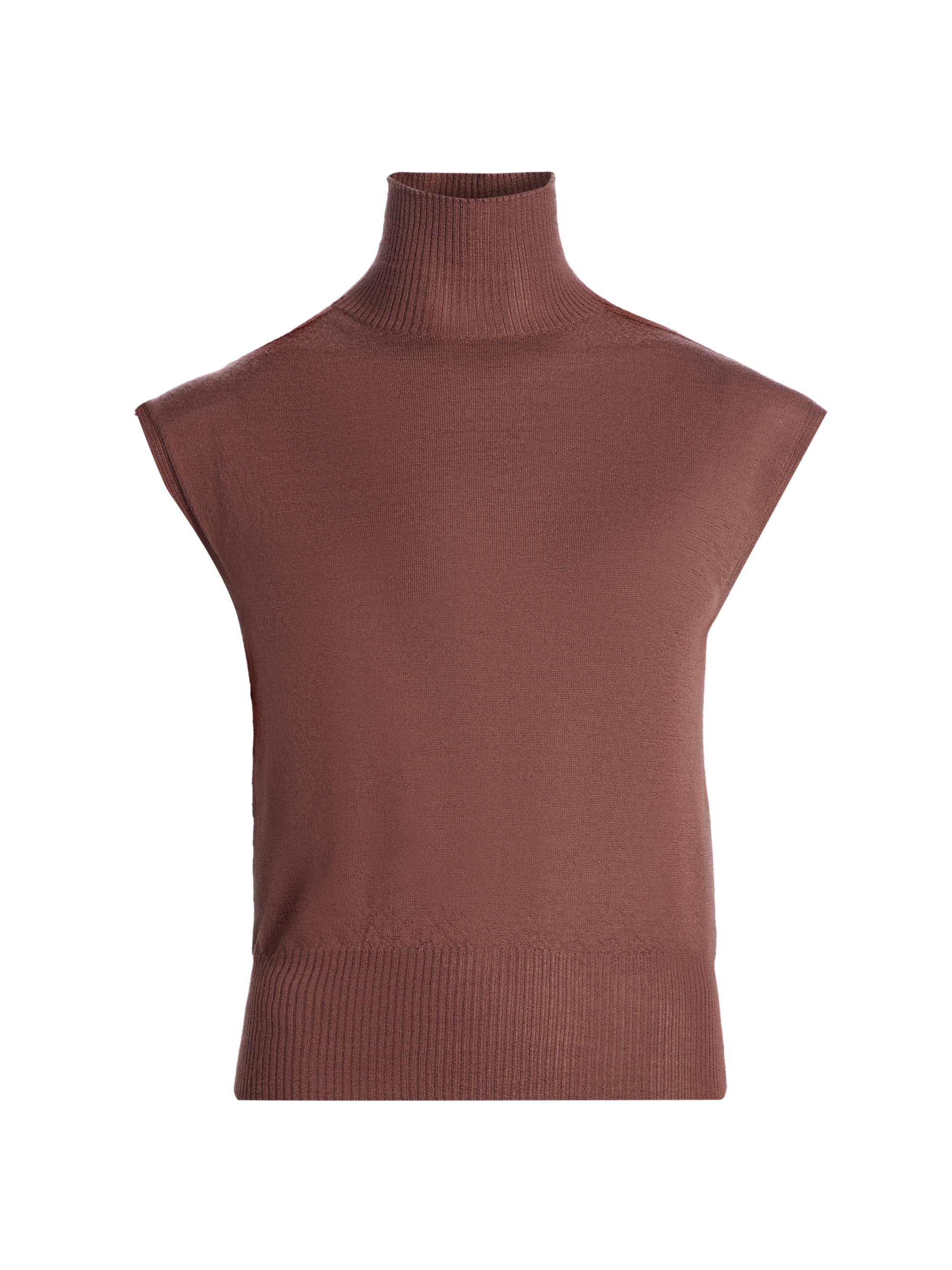 Rick Owens Women's Maglia Cashmere Cap-Sleeve Turtleneck - Dark Dust