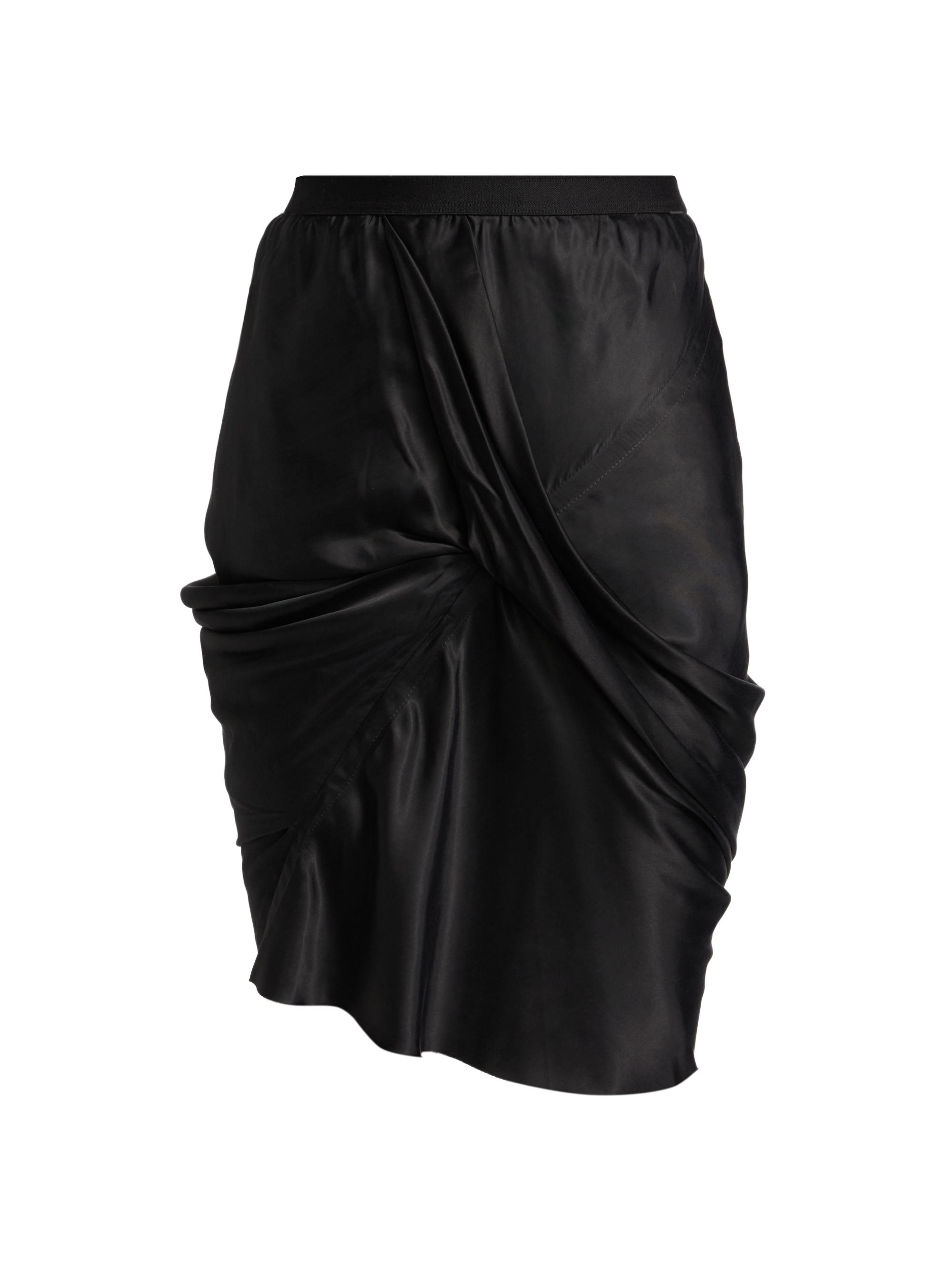 Rick Owens Women's Seb Draped Bias-Cut Satin Miniskirt - Black