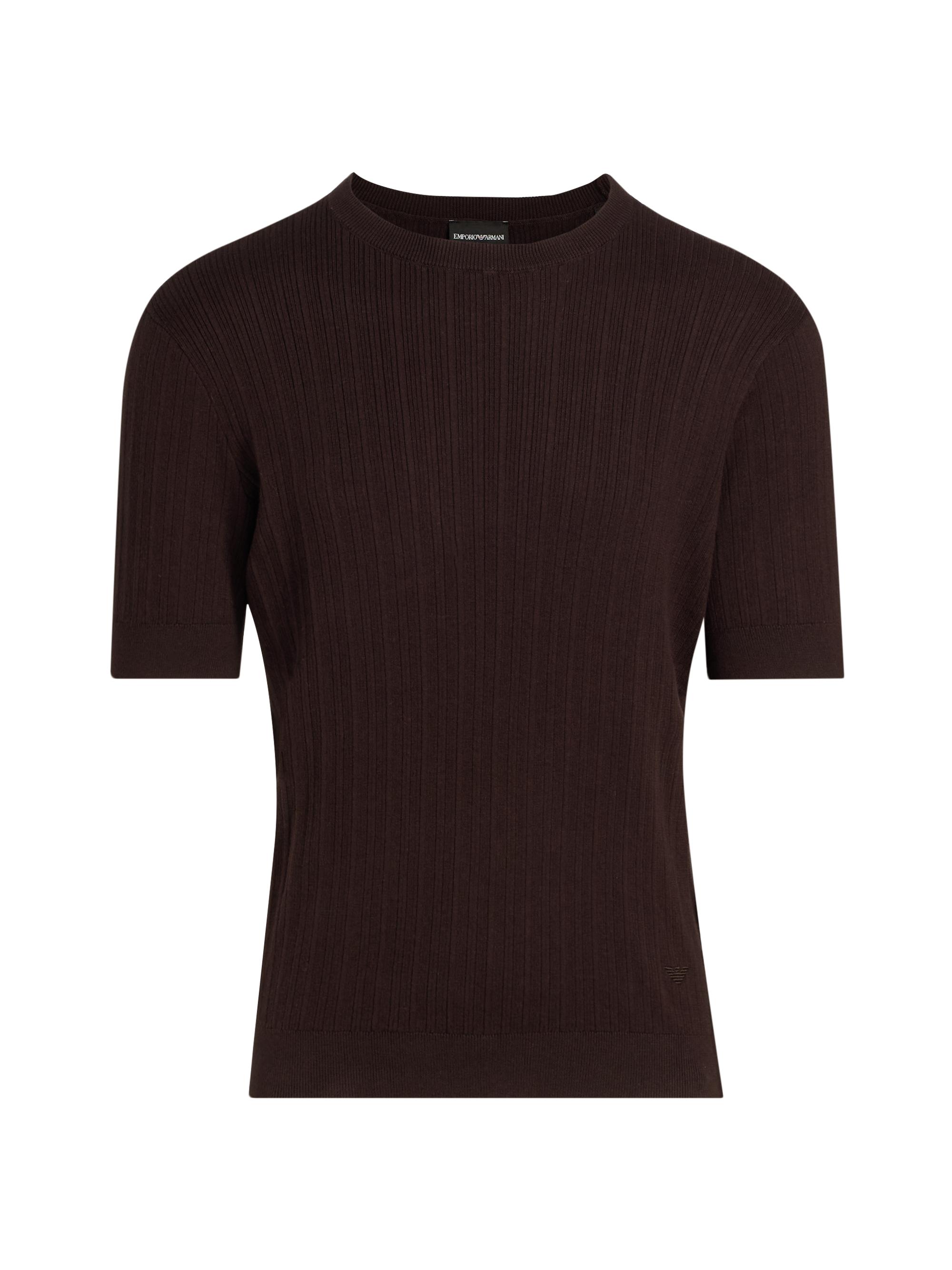 Emporio Armani Tonal Textured Short-Sleeve Sweater | Saks Fifth Avenue