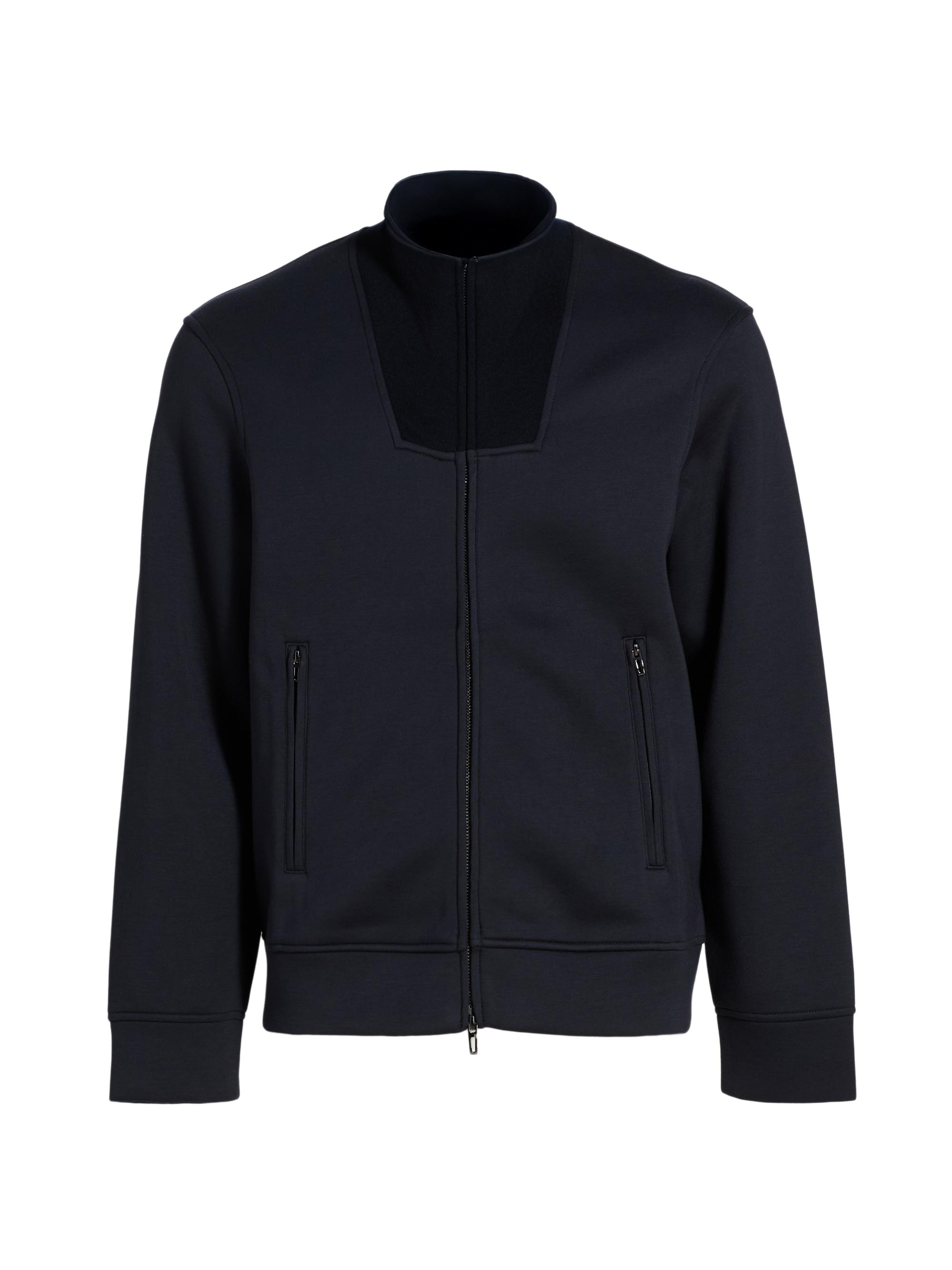 Emporio Armani Men's Stand Collar Zip-Front Sweatshirt - Navy
